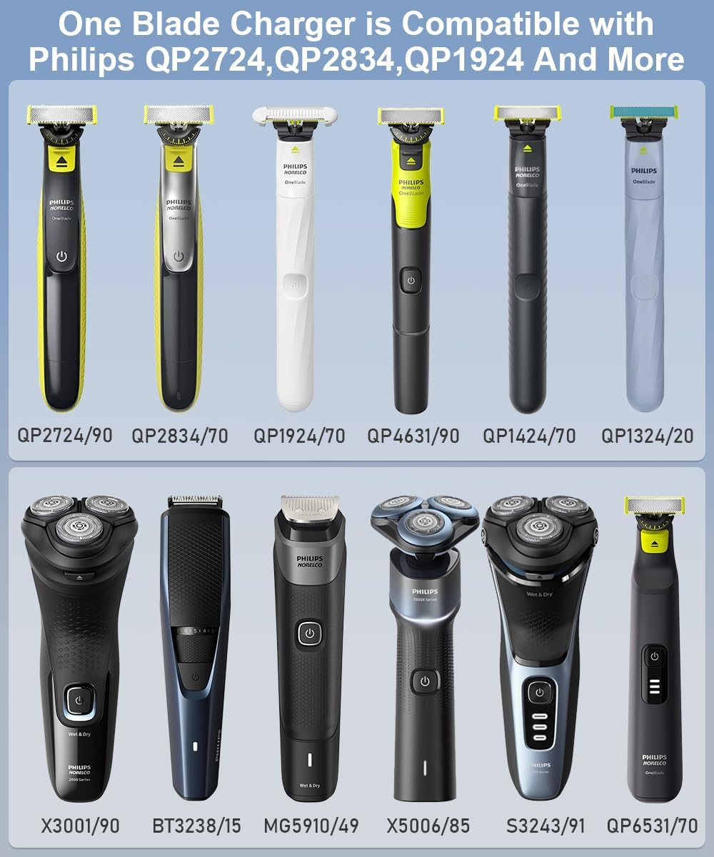 [2 Pack] T Tersely 5V USB Charger Cord for Philips One Blade QP2724 QP2834, MG7910 MG5910 MG9510, 2000 2400 3600 Series Norelco, Replacement USB Charging Cable for Philips Series 3000 5000 7000 9000 image number 2