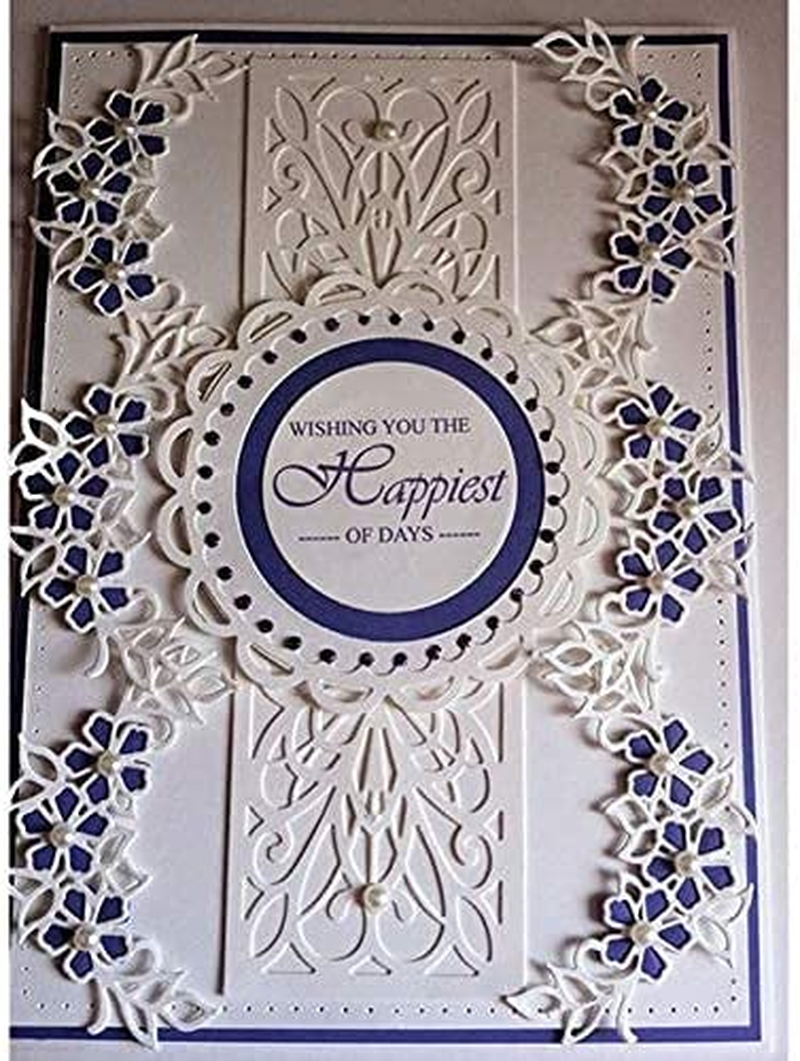 Metal Die Cuts Set Include 4 Different Patterns round Lace Flower Border Cutting Dies Cut Stencils for Scrapbooking Photo Album Decorative Embossing Paper Dies for Card Making Template (Silver) image number 3