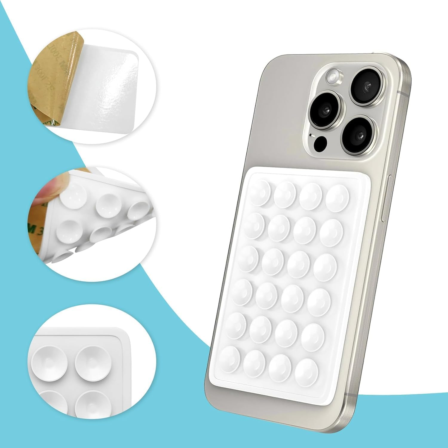 Wzenclave 8Pcs Silicone Phone Suction Cup Phone Suction Mount, Adhesive Phone Hands-Free Mobile Accessory Holder Suitable for Iphone and Android Hands-Free Call or Selfie Assistant and Videos image number 3