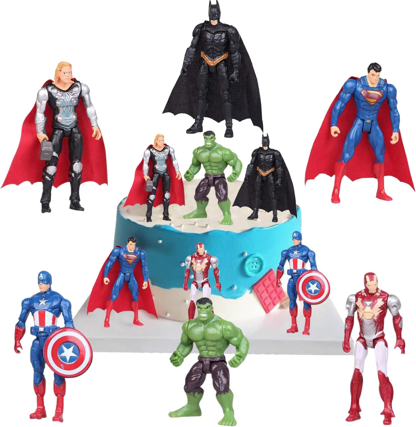 Superhero Cake Topper Superhero Avengers Figures Birthday Decoration Party Cake Decoration for Children