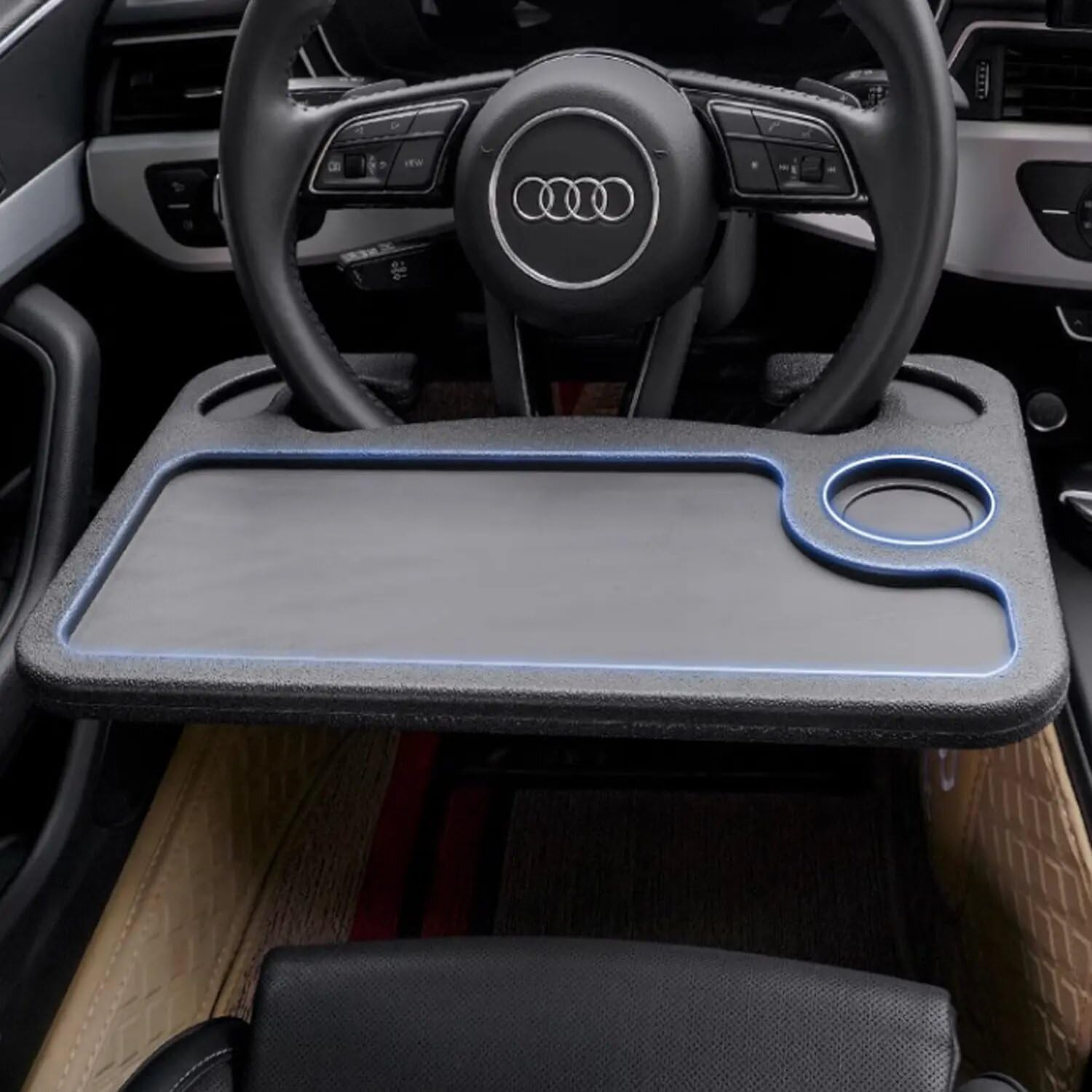 Car Steering Wheel Tray Table Laptop Stand Desk Food Drink Holder image number 5