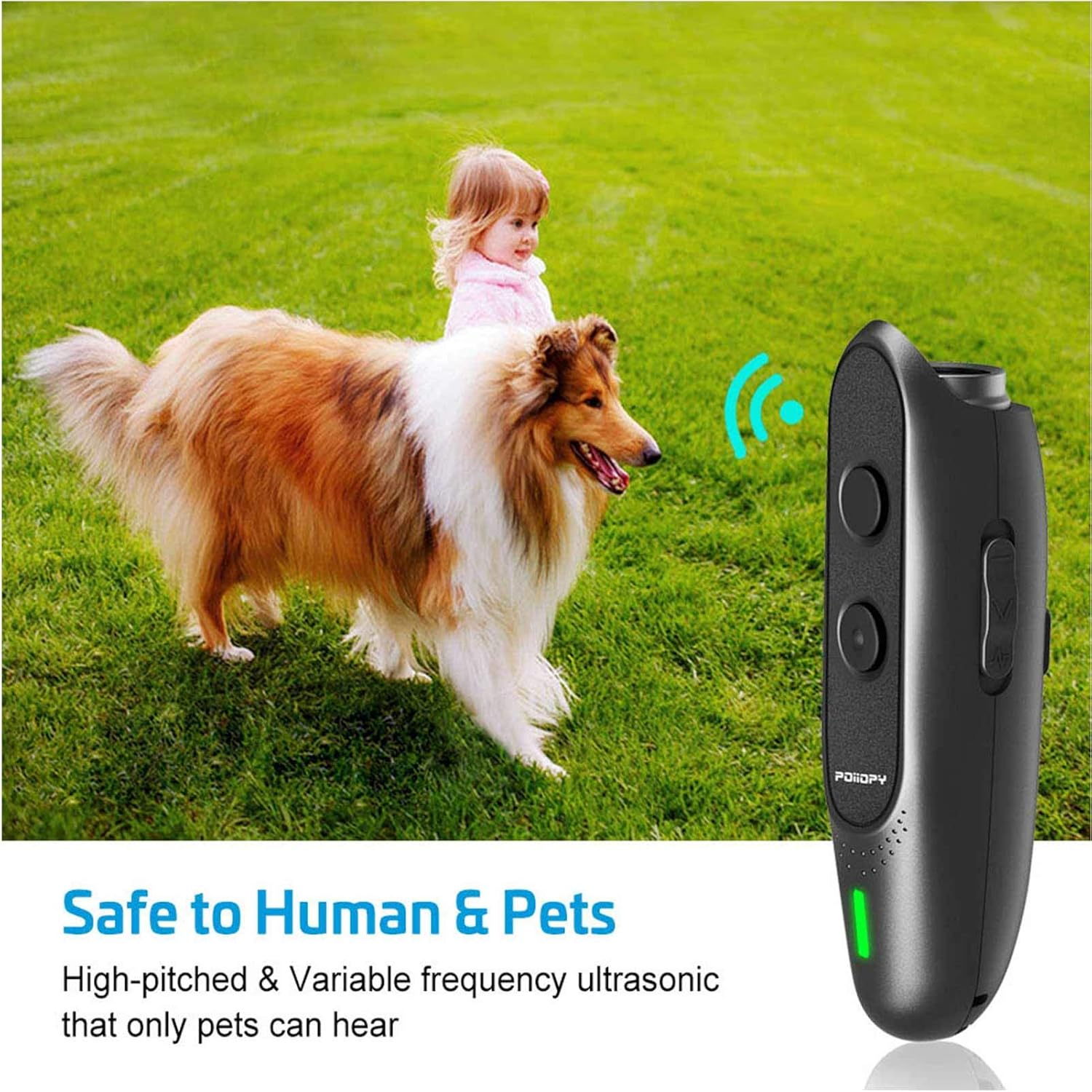 Anti Bark Device for Dog-Variable Frequency Ultrasonic Dog Bark Deterrent Rechargeable 2 in 1 Dog Barking Control Device Handheld Dog Training Tool Barking Behavior Trainer 16.4 Ft Range 100% Safe image number 4