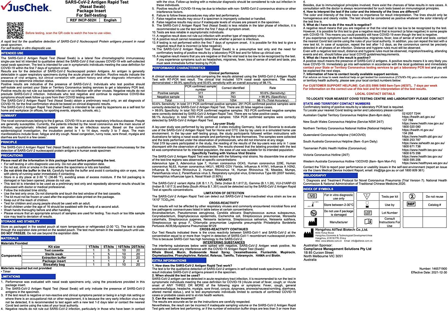 Juschek COVID-19 Rapid Antigen Test (Nasal Swab) &ndash; 20 Tests - ARTG 374574 image number 3