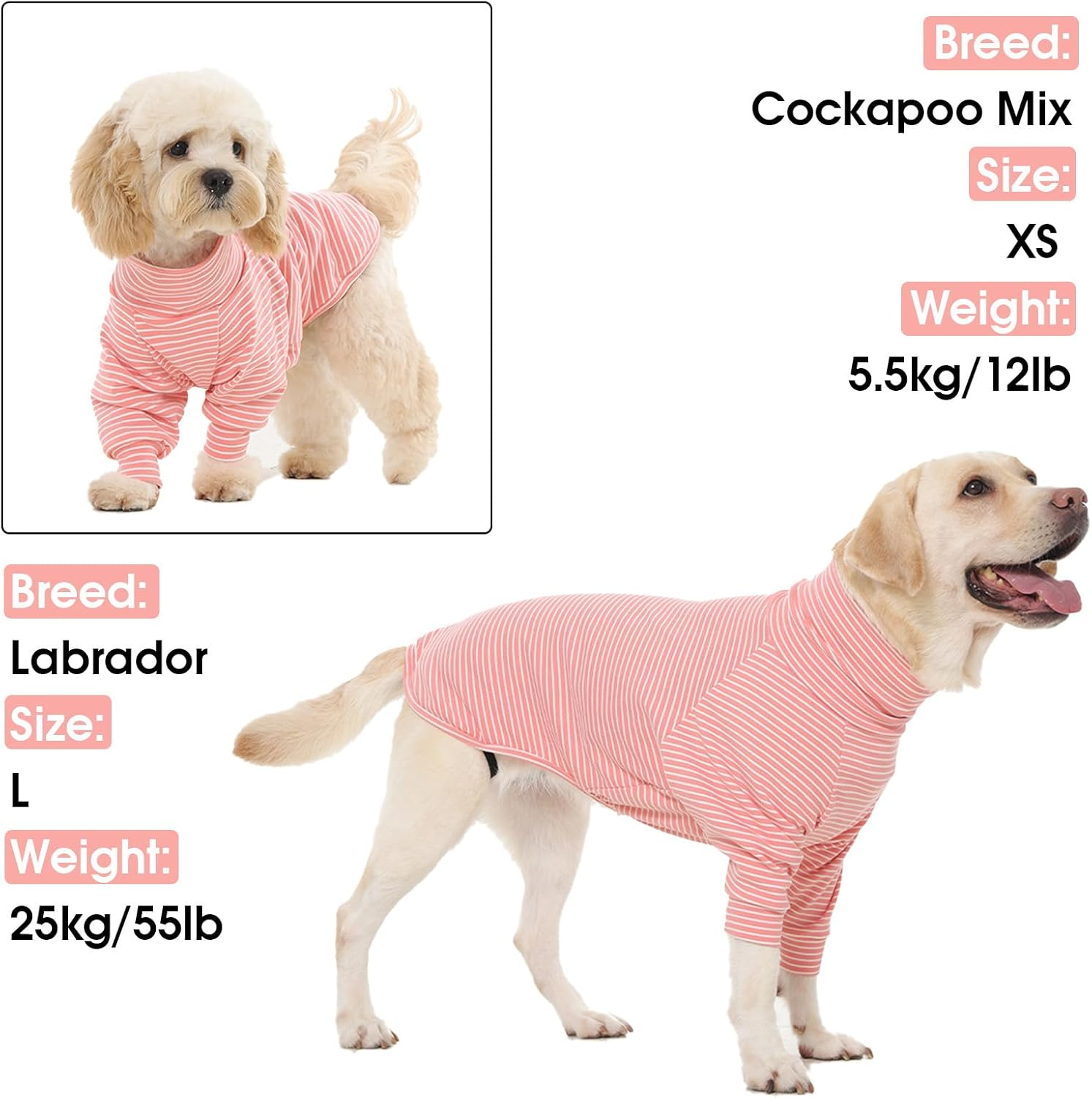 Hjyokuso Fleece Dog Jumper, Vest, Warm and Lightweight Jumper Pyjama Coat, Puppy Clothing Jacket for Autumn and Winter in Cold Weather for Small, Medium and Large Dogs image number 2