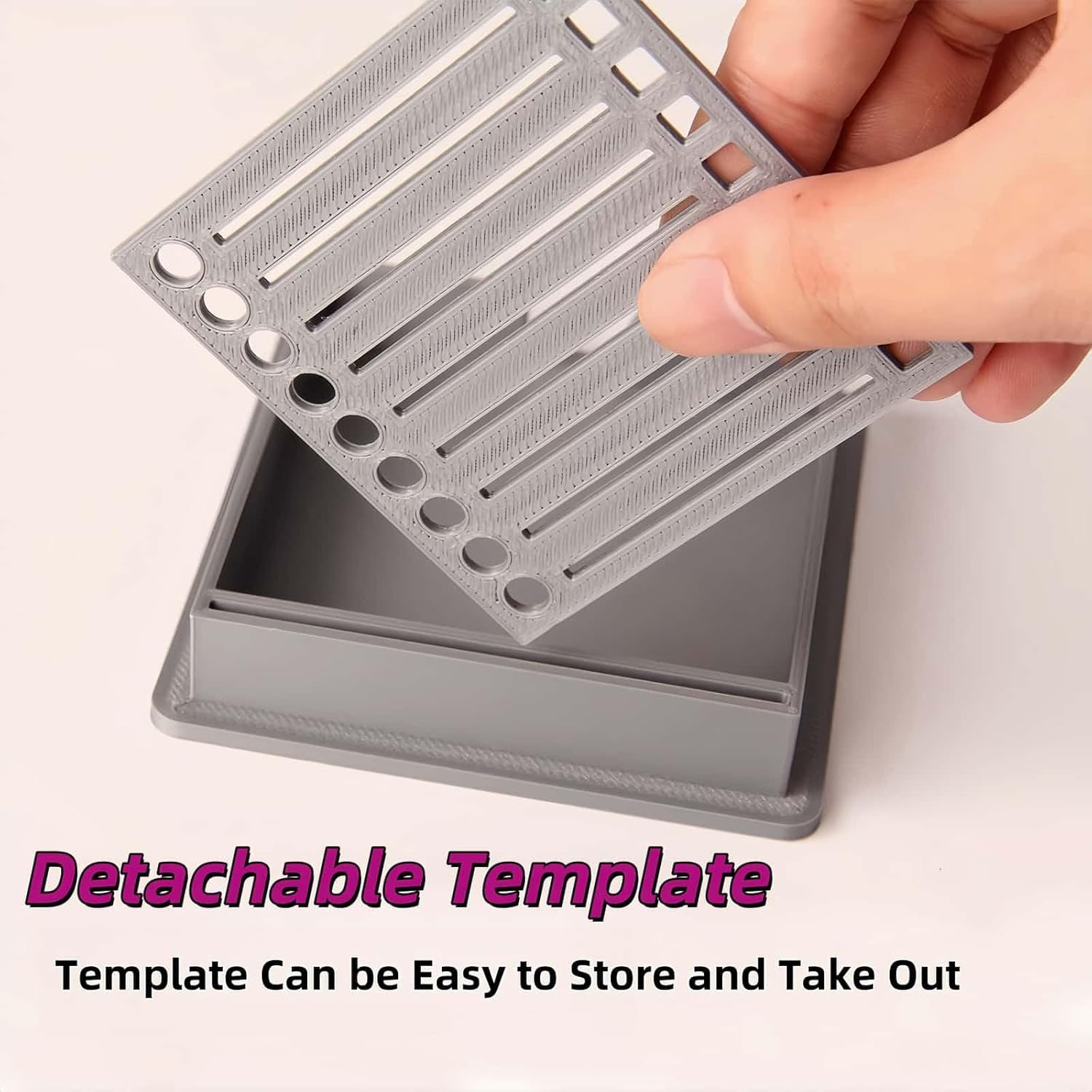 ARREBOL 2 Pack Sticky Note Holder with Stencil, Post It Notes Dispenser, Line Template, and List Maker for Office, Home, School (Grey) image number 2