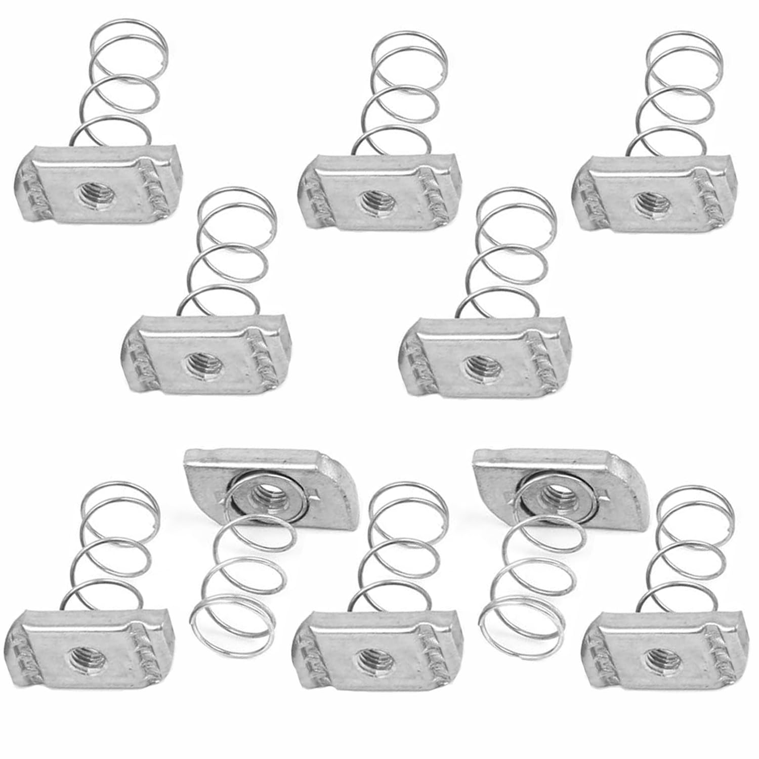 BEANPRECOY Galvanized Spring Nut 10Pcs C-Shaped Steel Special Spring Nut Spring Strut Channel Cone Nut for Strut Channel Stainless Steel Spring Channel Nuts M6 M8 M10 M12 Spring Nut Channel Nut Silver image number 6
