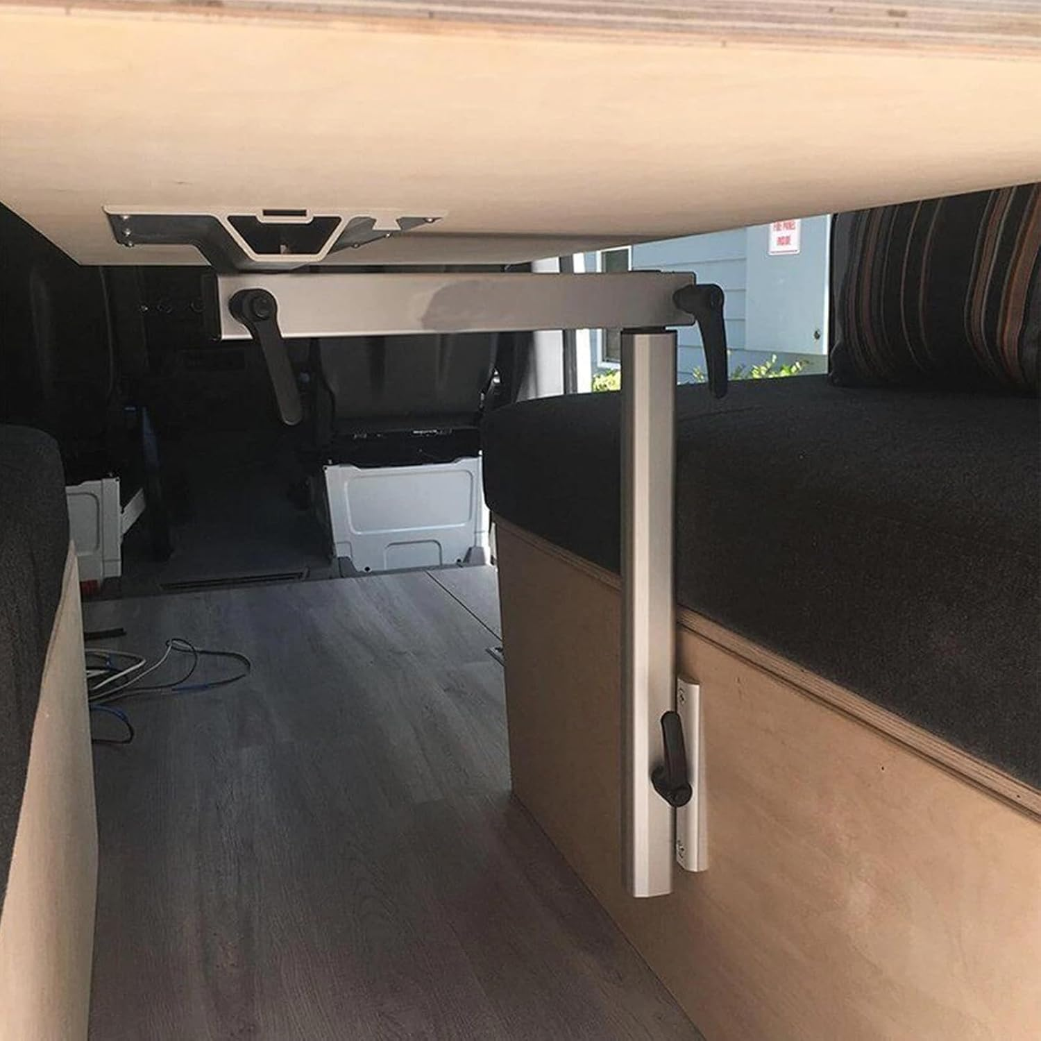 RV Table Leg,Rotatable Folding Height Adjustable Table Leg RV Accessories for Camper Van Camping,Caravan Yacht Workroom,Black