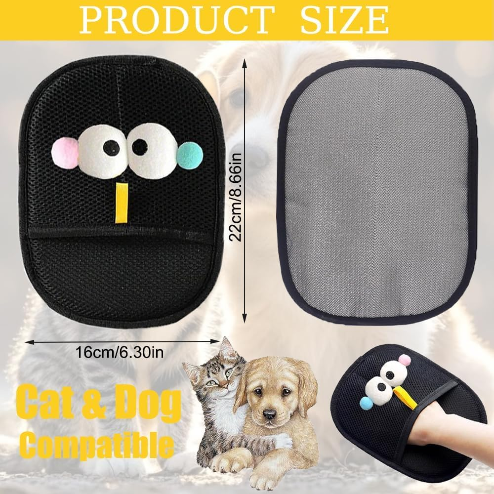 Tcdwla Pet Hair Remover Glove, Pack of 2 Fur Magnet 22 X 16 Cm, Hair Removal Glove, Reusable, Grooming Care for Cats and Dogs image number 2