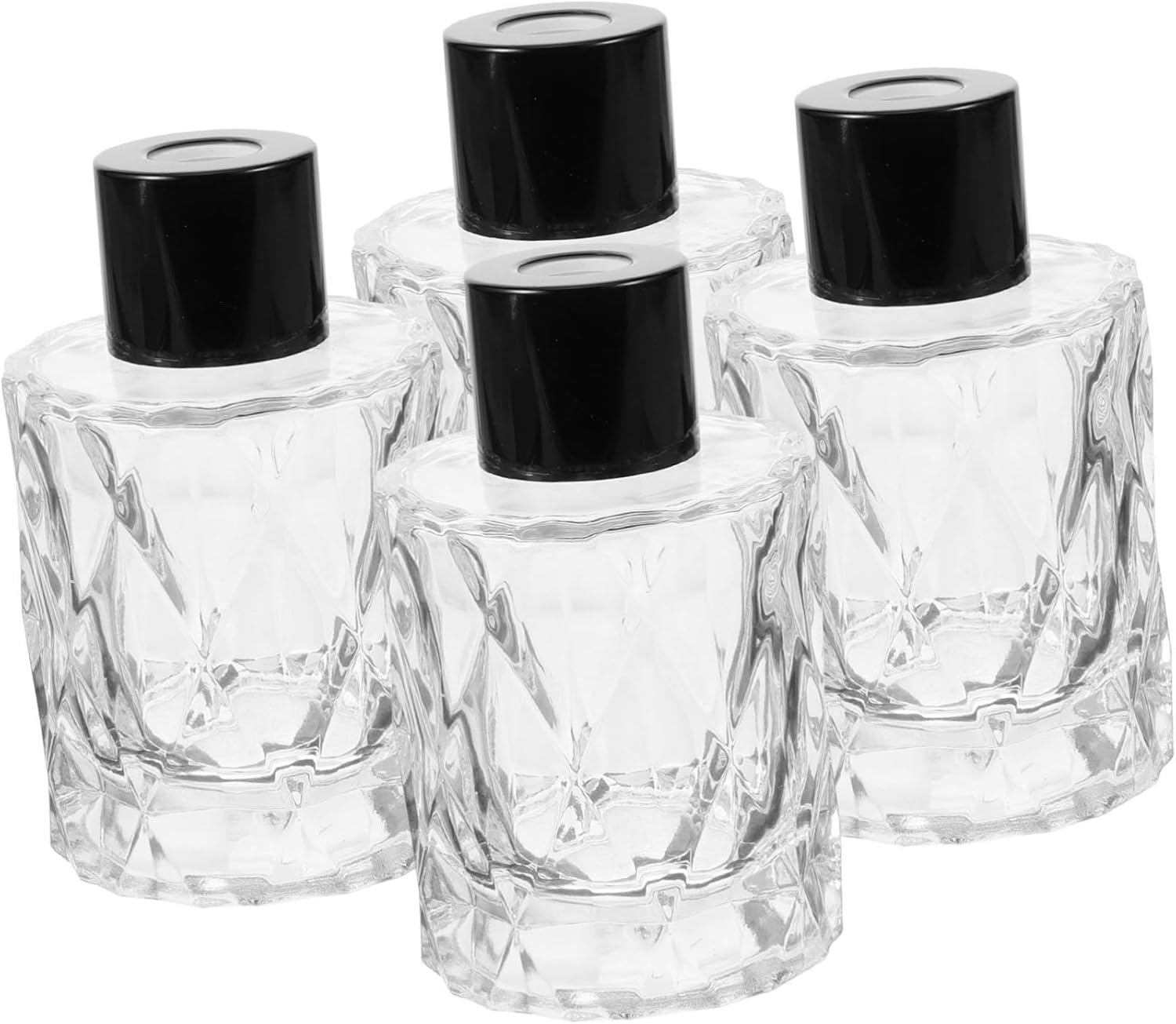 Glass Diffuser Bottle Decor and Perfume Container Set 4Pcs 8Cm Elegant Simple Appearance Practical Aroma Releasing for Living Room Bedroom image number 5