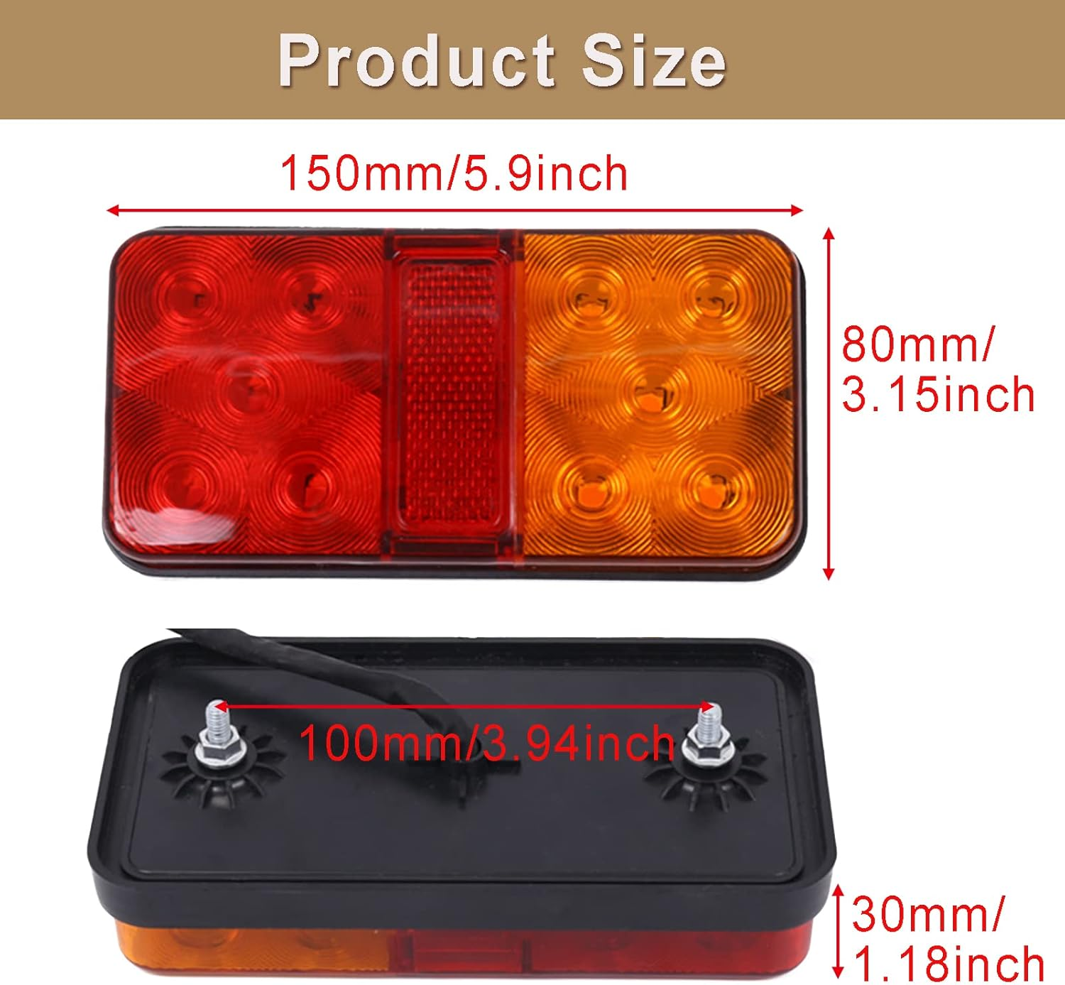 2Pcs 12V 10LED Car Tail Light Trailer Caravan Truck Indicator Lamp image number 3