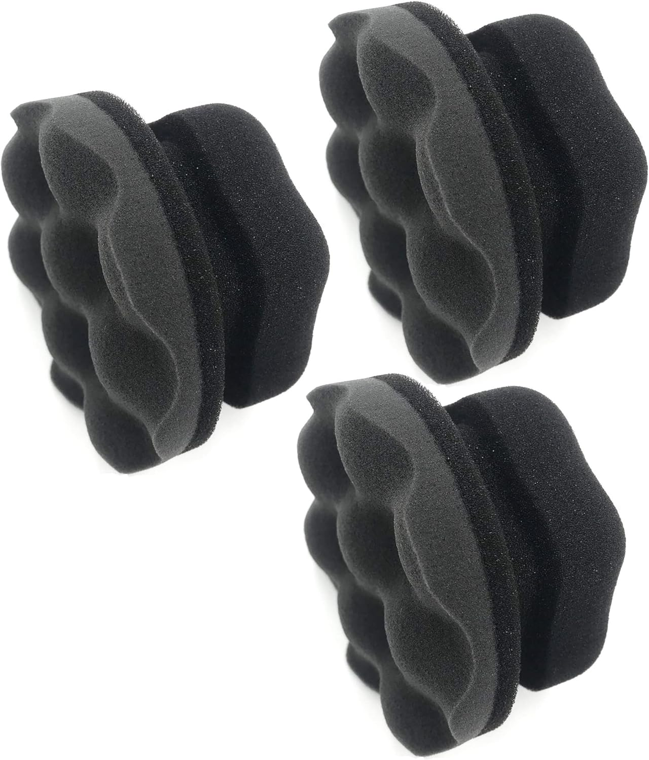 3Pcs Tyre Dressing Applicator Tyre Shine Applicator Dressing Pad with Hex Grip Design Reusable Tyre Cleaner Sponge image number 1