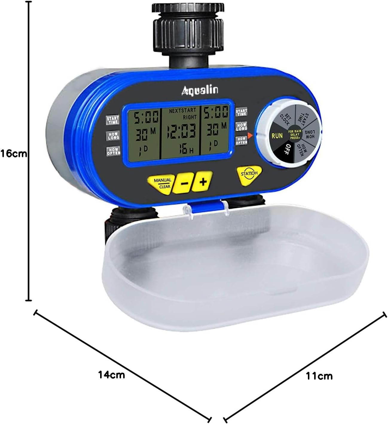 2 Outlet Water Tap Automatic Hose Timer Digital LCD Screen Lawn Irrigation Controller image number 4