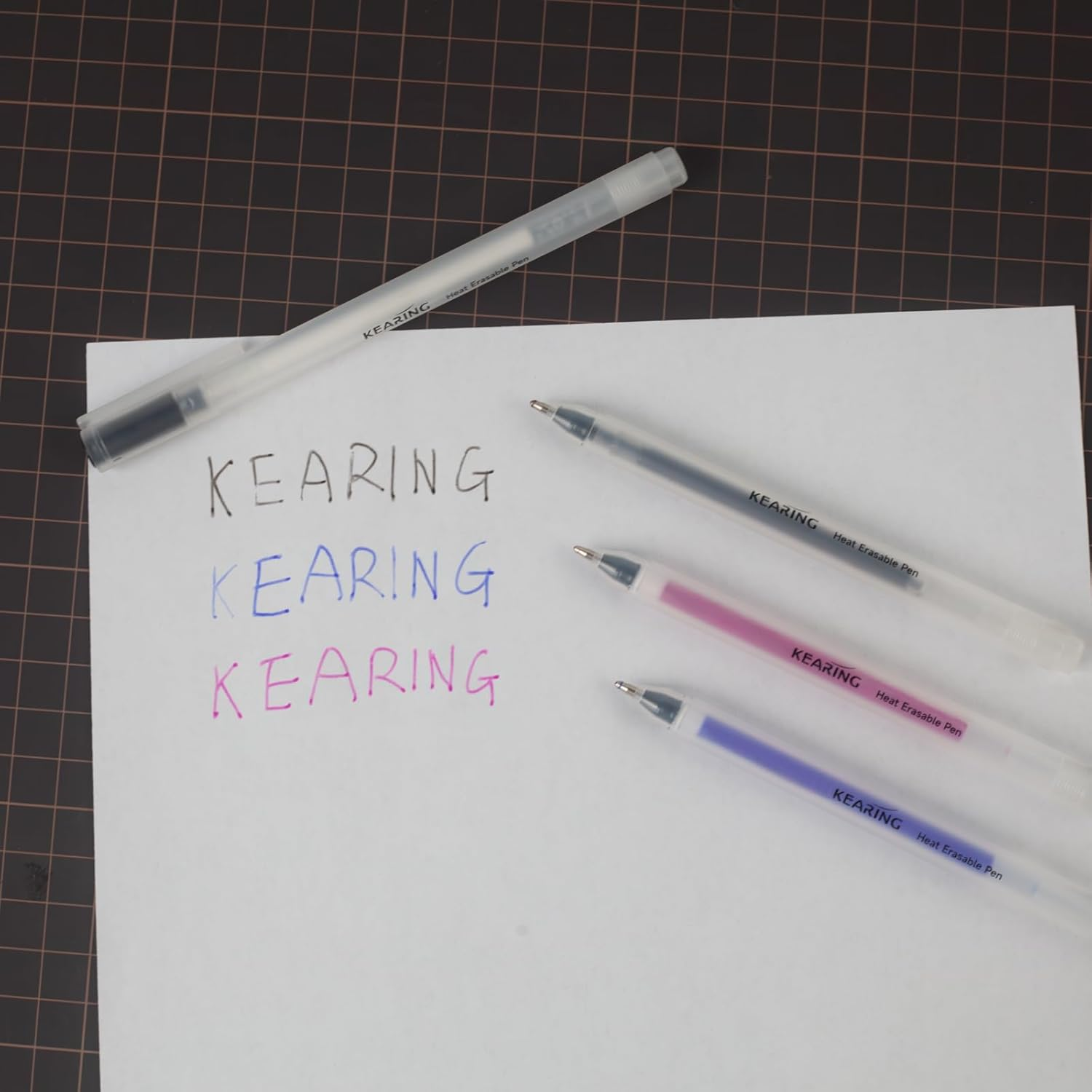 Kearing 4 Pack Heat Erasable Fabric Marking Pens, Fabric Markers for Sewing, Embroidery, Quilting, Dressmaking, Fabric Marking Tool, Embroidery Erasable Pen image number 3