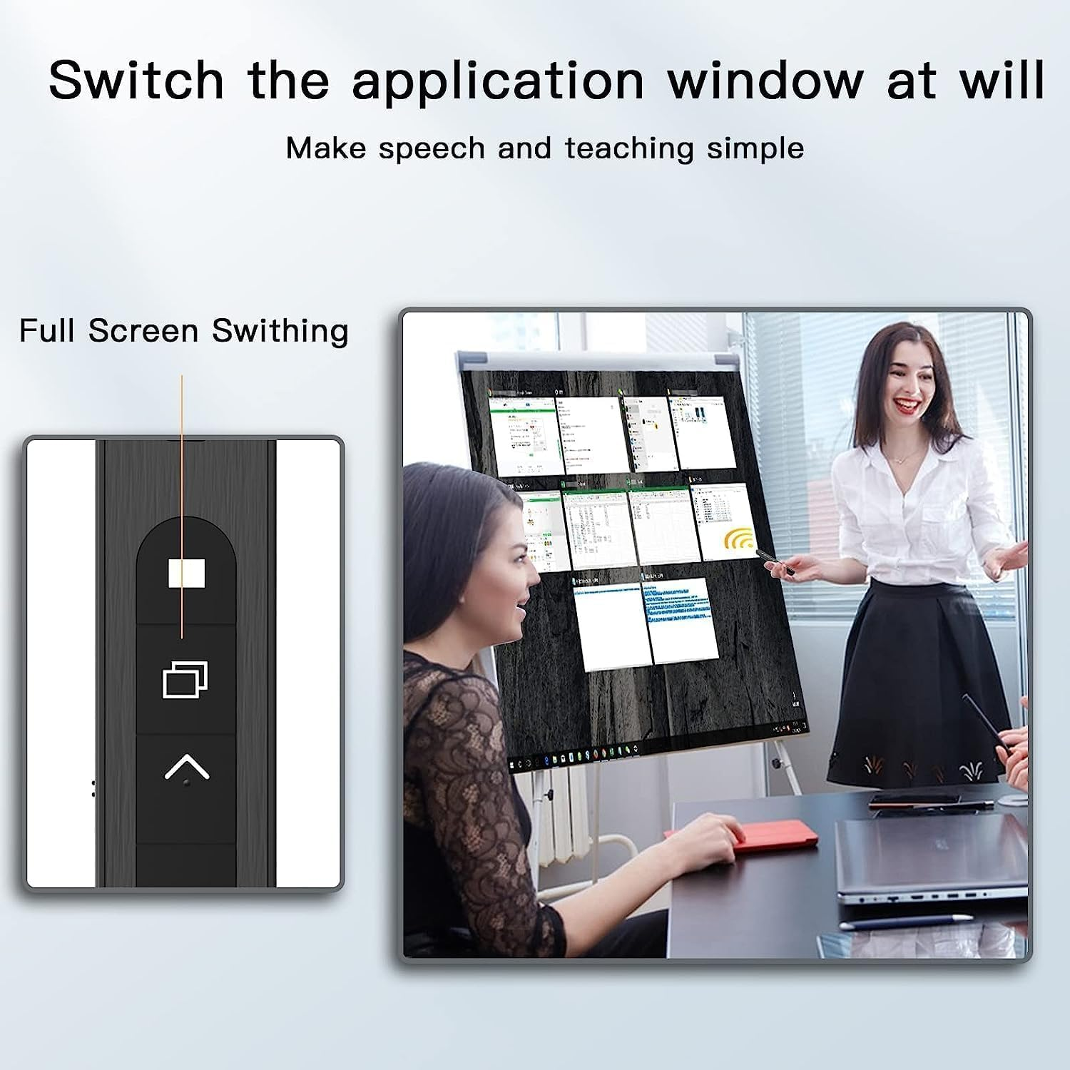 Presentation Clicker Wireless Presenter for Presentations Remote RF 2.4Ghz Classroom Must Haves Powerpoint Clicker for Mac Windows Linux Computer Laptop Google Slide PPT