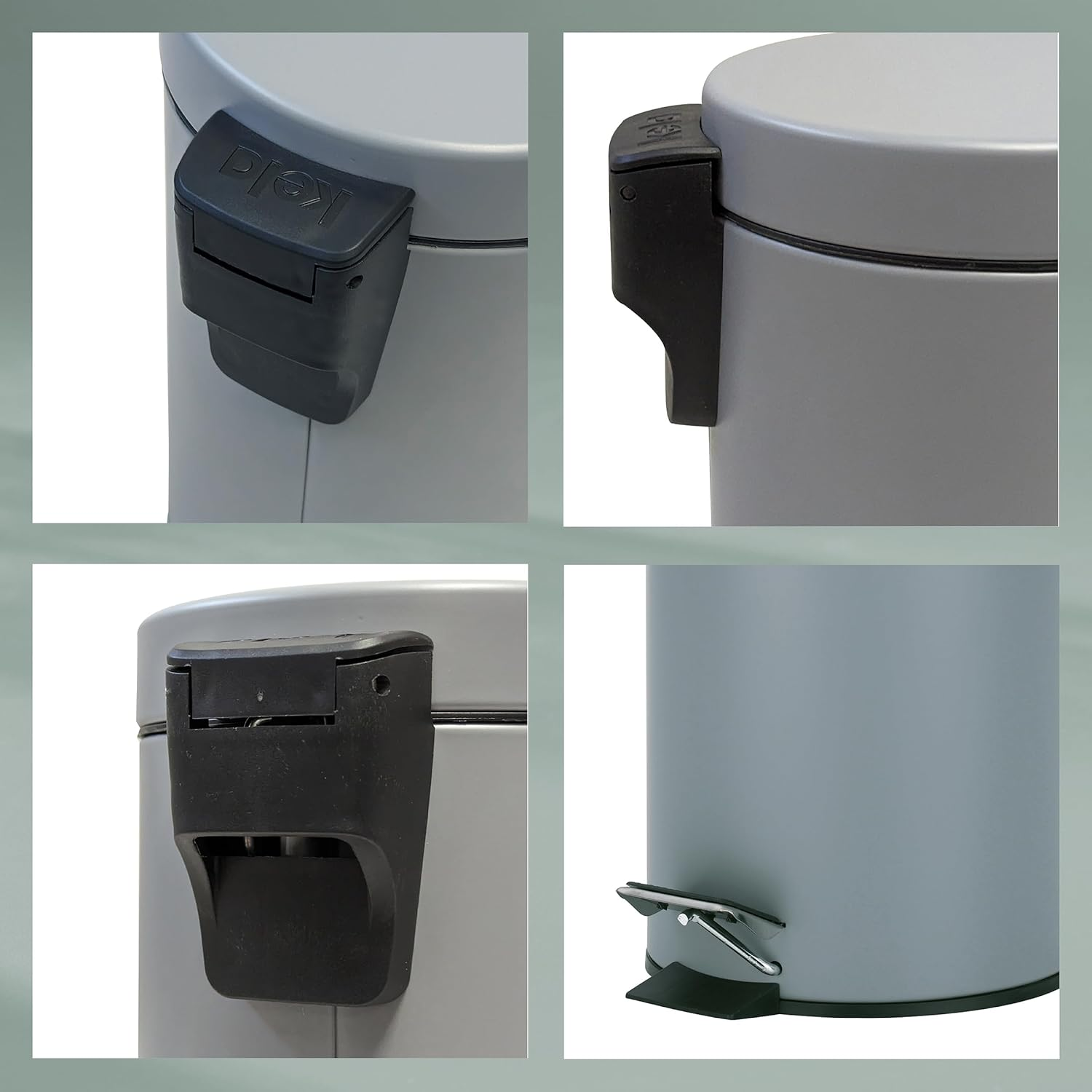 Kela Monaco Cosmetic Bin, 3 Litres, Metal Pedal Bin, Bathroom Bin with Inner Bucket and Carry Handle, Matt Cashmere Brown image number 4