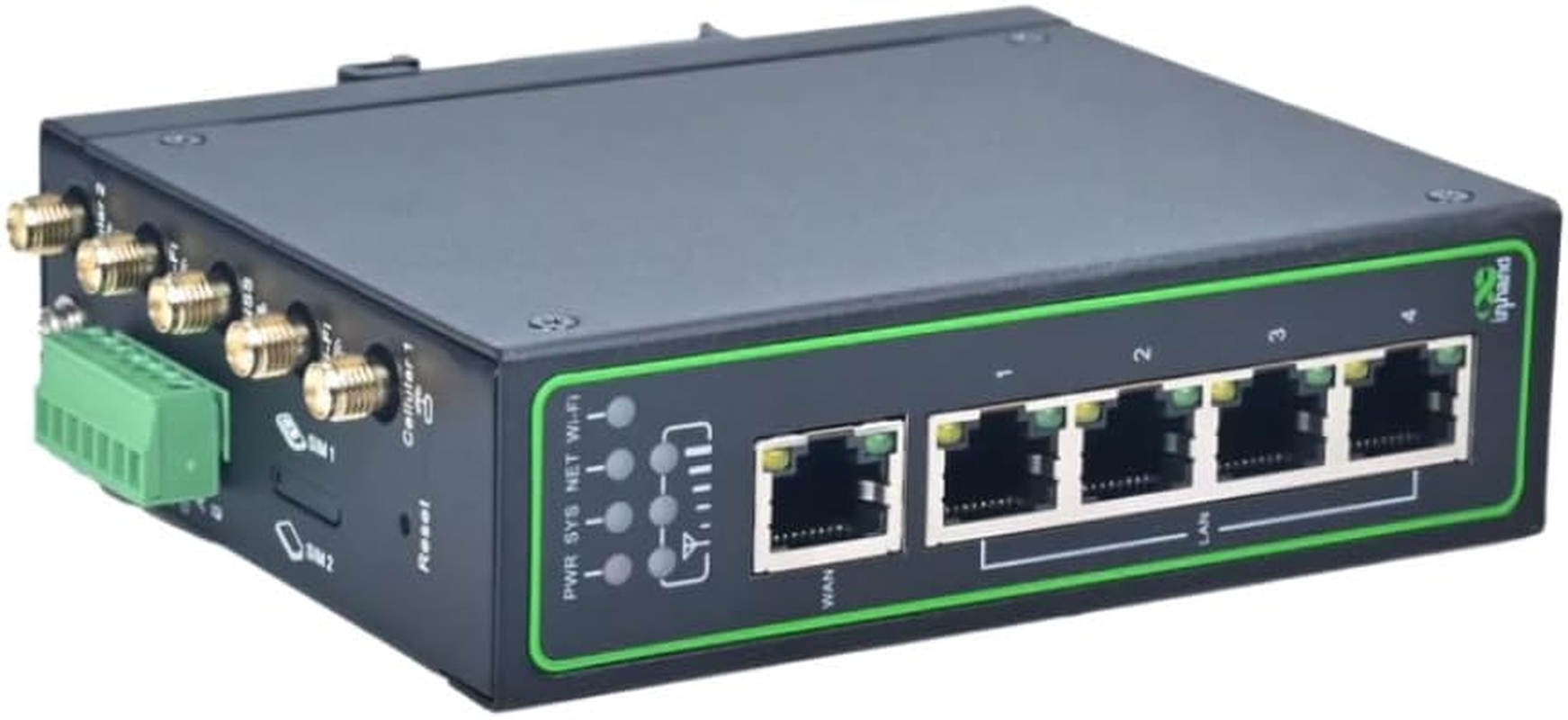 Inhand Networks IR315 Compact Industrial 4G LTE Router, Iot Router, Five Ethernet Ports, Dual SIM, Cloud Management, IO Ports, RS232+RS485, Router for Caravans RV Boat (4*IO Ports) image number 4