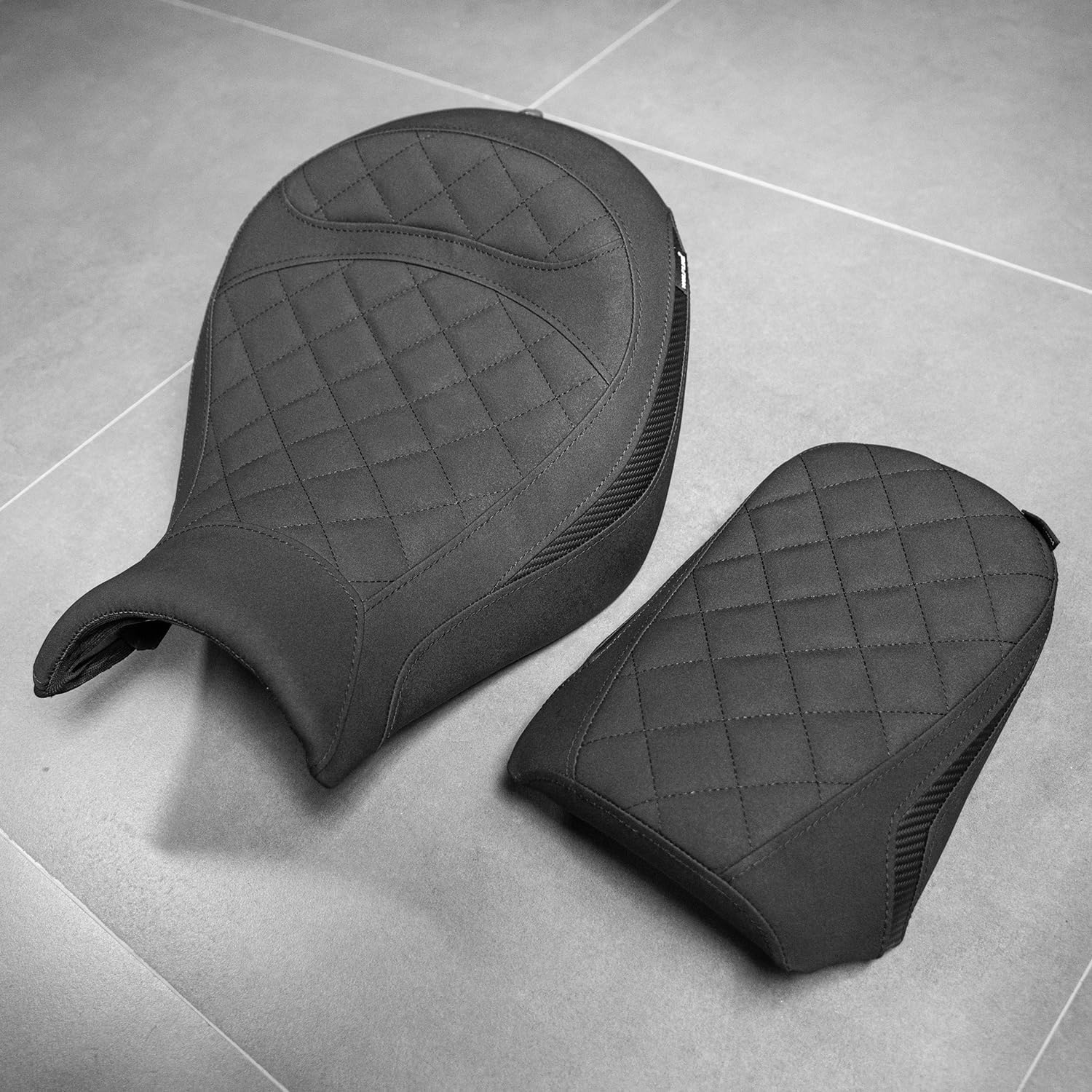 Comfortable Seat Pad Cushion Replacement for Vulcan S VN EN 650 VN650 EN650 2015-2024 Motorcycle Front Driver Rear Passenger Seat Covers Pressure Relief Touring Pillion Saddle, Black-1 Set image number 1