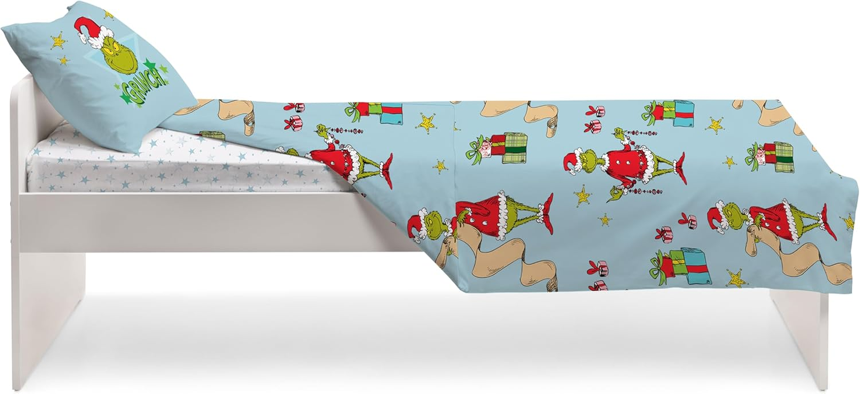 Hermet Grinch Single Bed Sheet Set, 100% Cotton, Single Bed Set, Top Sheet + Fitted Sheet + Pillowcase image number 2