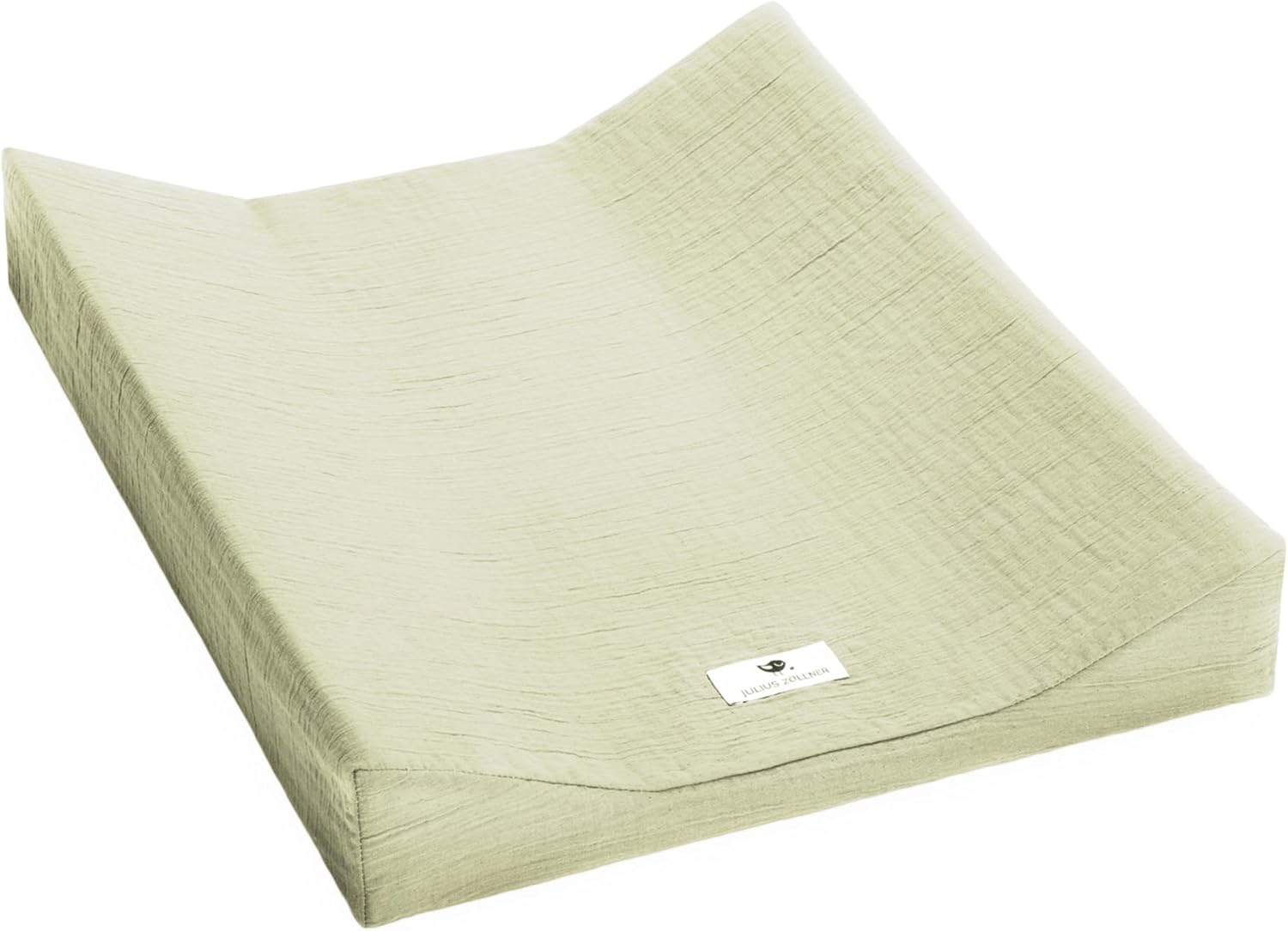 Julius Z&ouml;llner Cover for 2-Wedge Changing Mat Made of Muslin Cotton Muslin Lime Size 50/65