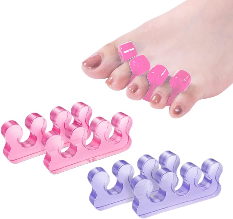 Zaxsota Toe Separators for Bunion Relief & Nail Polish Application - Orthopedic Gel Toenail Dividers, Pedicure Toe Spacers for Toenail Separation & Polishing