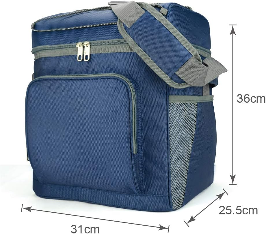 28L Large Soft Insulated Cooler Bag for Camping Outdoor,Picnic Large Cooler Bag Great for Outdoor, BBQ, Travel, Beach & Camping (Navy) image number 2