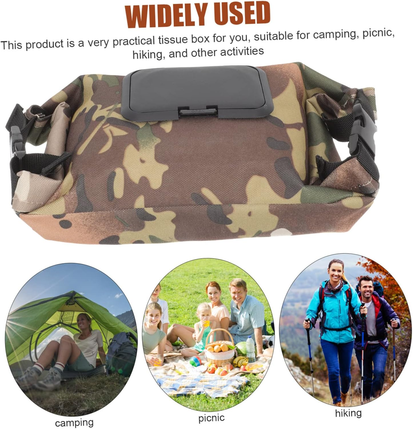 Alipis Hanging Tissue Container Camping Tissue Dispenser Napkin Storage Box for Outdoor image number 2