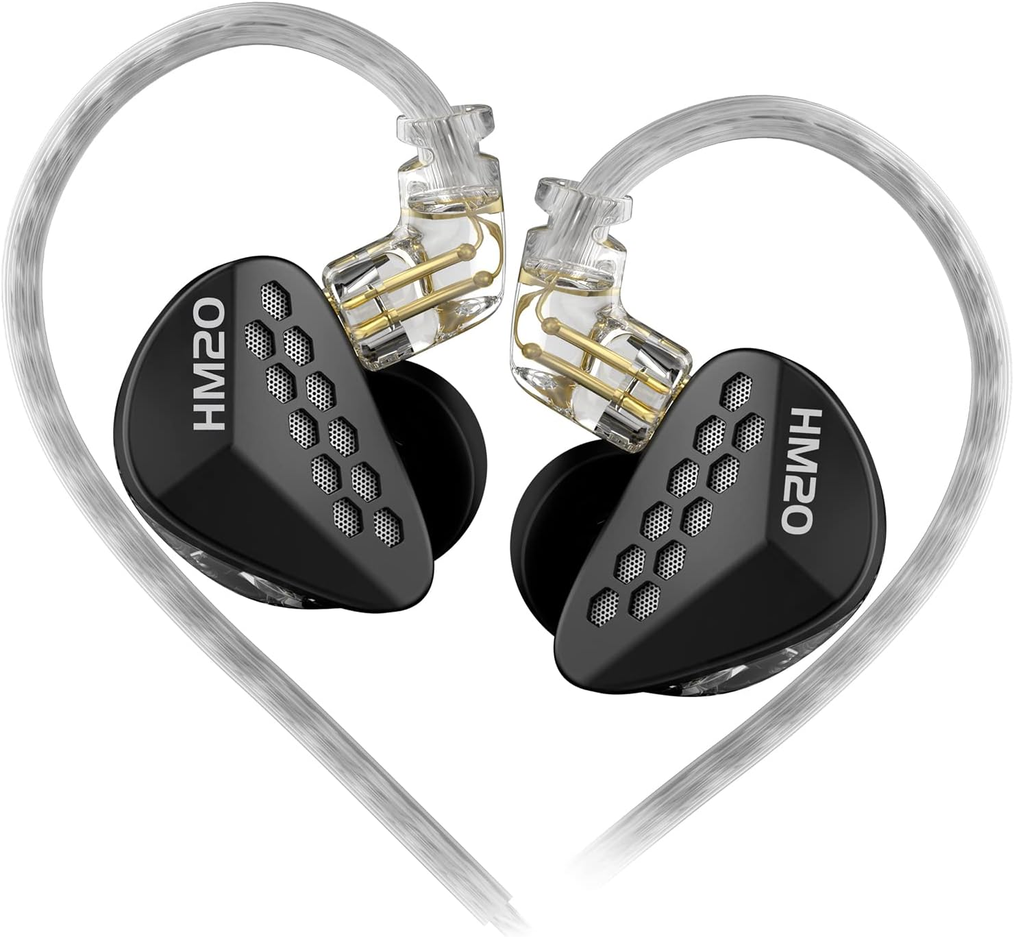 Erjigo In-Ear Monitors, CCA HM20 16-Units Hybrid in Ear Earphones, Hifi Stereo Noise Isolating Sport IEM Wired Earbuds/Headphones with Detachable Cable for Musician Audiophile (Black, without Mic) image number 1