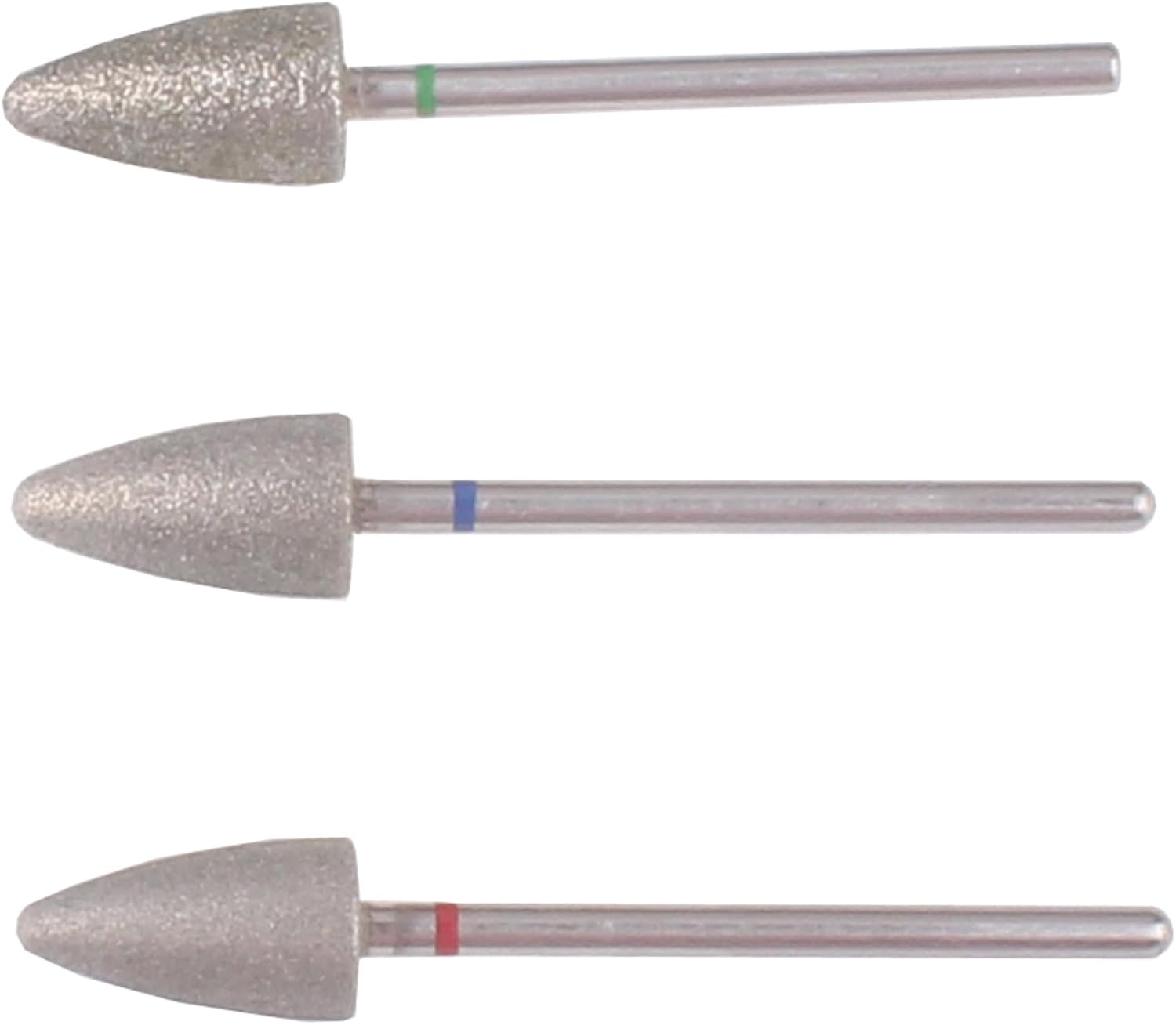 MZCMSL 3Pcs Pedicure Cone Drill Bits for Foot Callus Smoothing, 3/32 Shank Pro Diamond Cuticle Bit(Fine+Medium+Coarse) image number 1