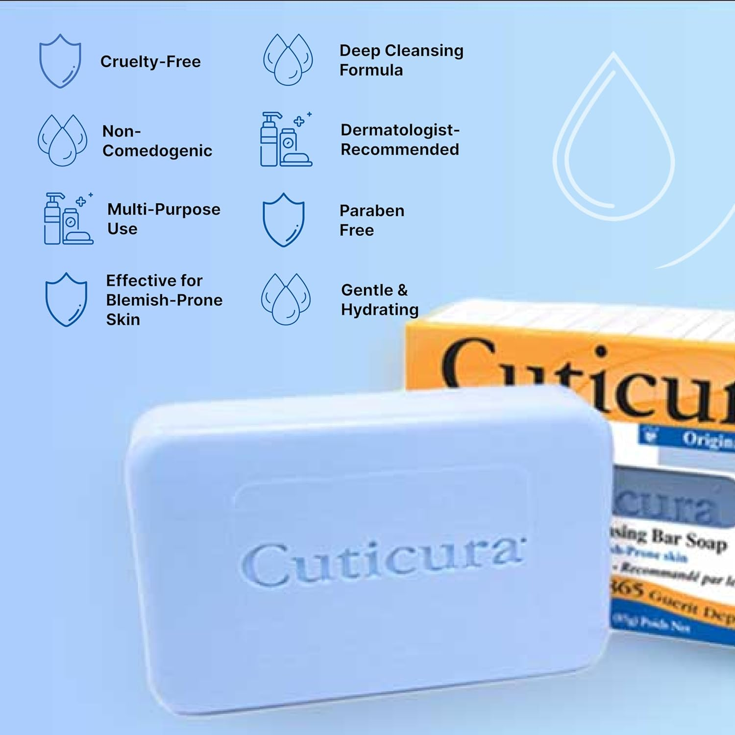 Cuticura Medicated Anti-Bacterial Bar Soap, Original Formula, 90Ml Bar (Pack of 6)
