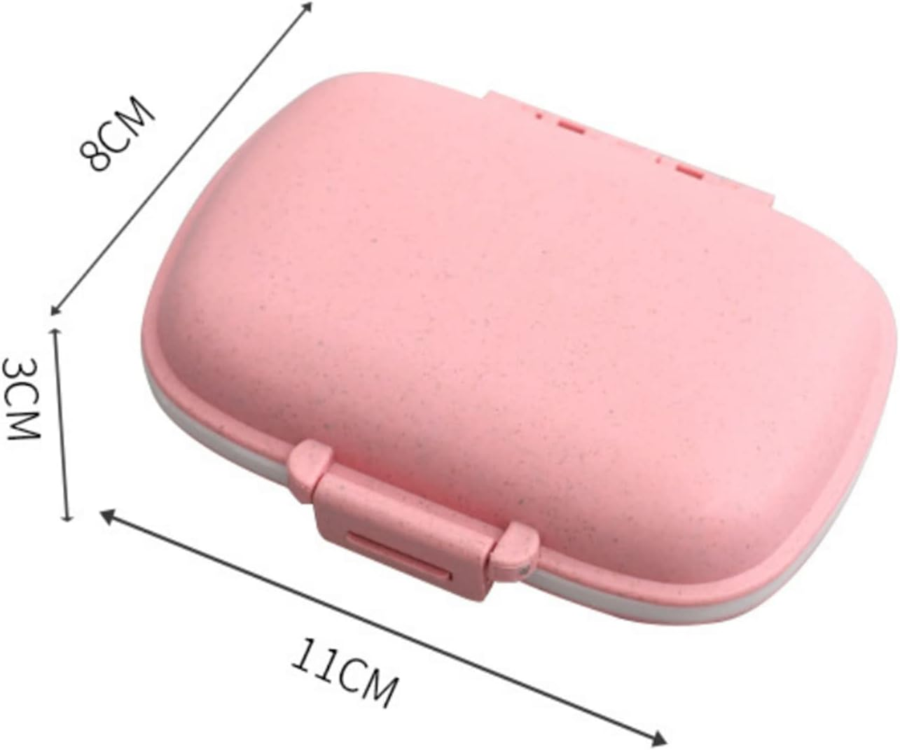 3 Portable Pill Box Organizer, 8 Compartments Portable Pill Case, Small Pill Box for Pocket Purse Portable Medicine Pills/Capsules/Vitamins/Fish Oil Etc（Pink,Blue,Green) image number 4