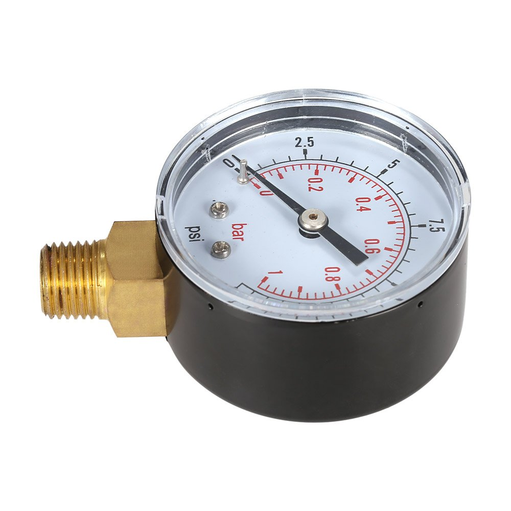 Pool Water Pressure Gauge Meter Manometer 0 15Psi 1Bar Hydraulic Measuring Tool with 1 4 NPT Thread Metal Stable Performance Size image number 3