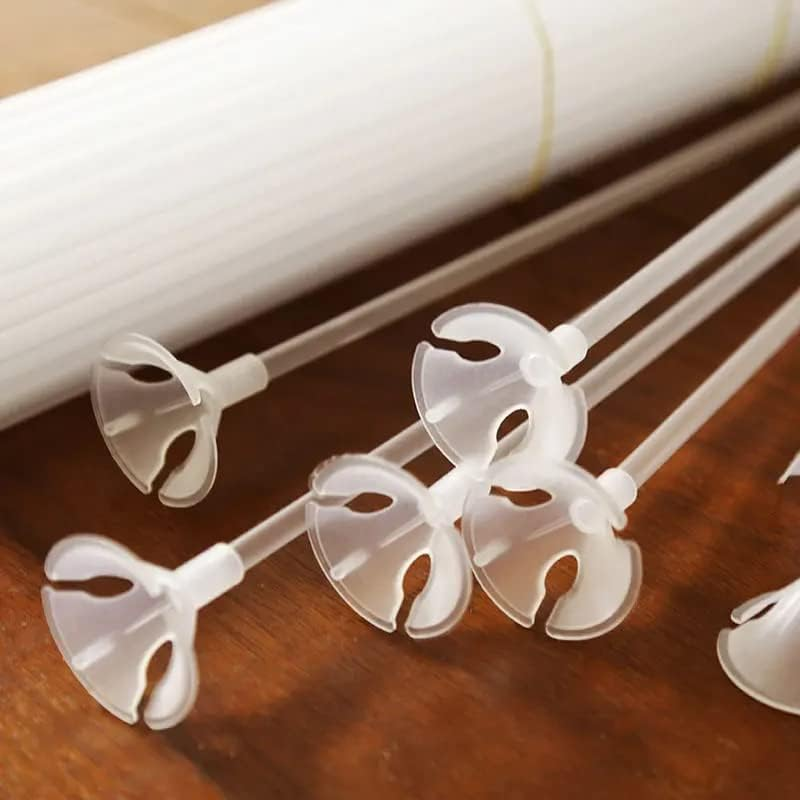 100 Balloon Holder Rods for Thickened Balloons for Weddings, Birthdays, Festivals, and Anniversary Parties Balloon Decorations for Children, Boys, and Girls (32Cm Transparent Color) image number 4
