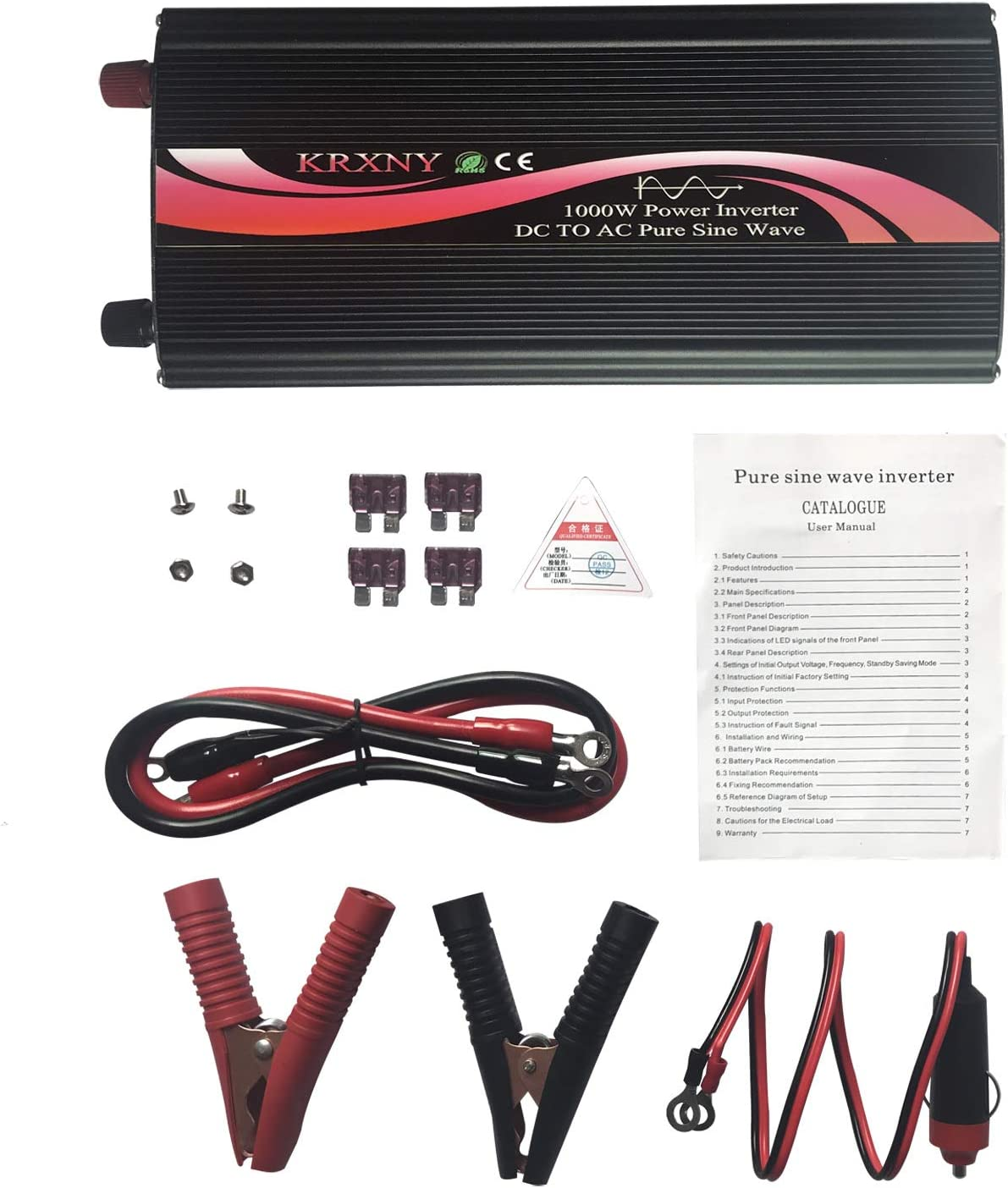 Car Power Inverter 1000W 12V DC to 240V AC 50HZ Pure Sine Wave Converter for off Grid Solar System image number 4