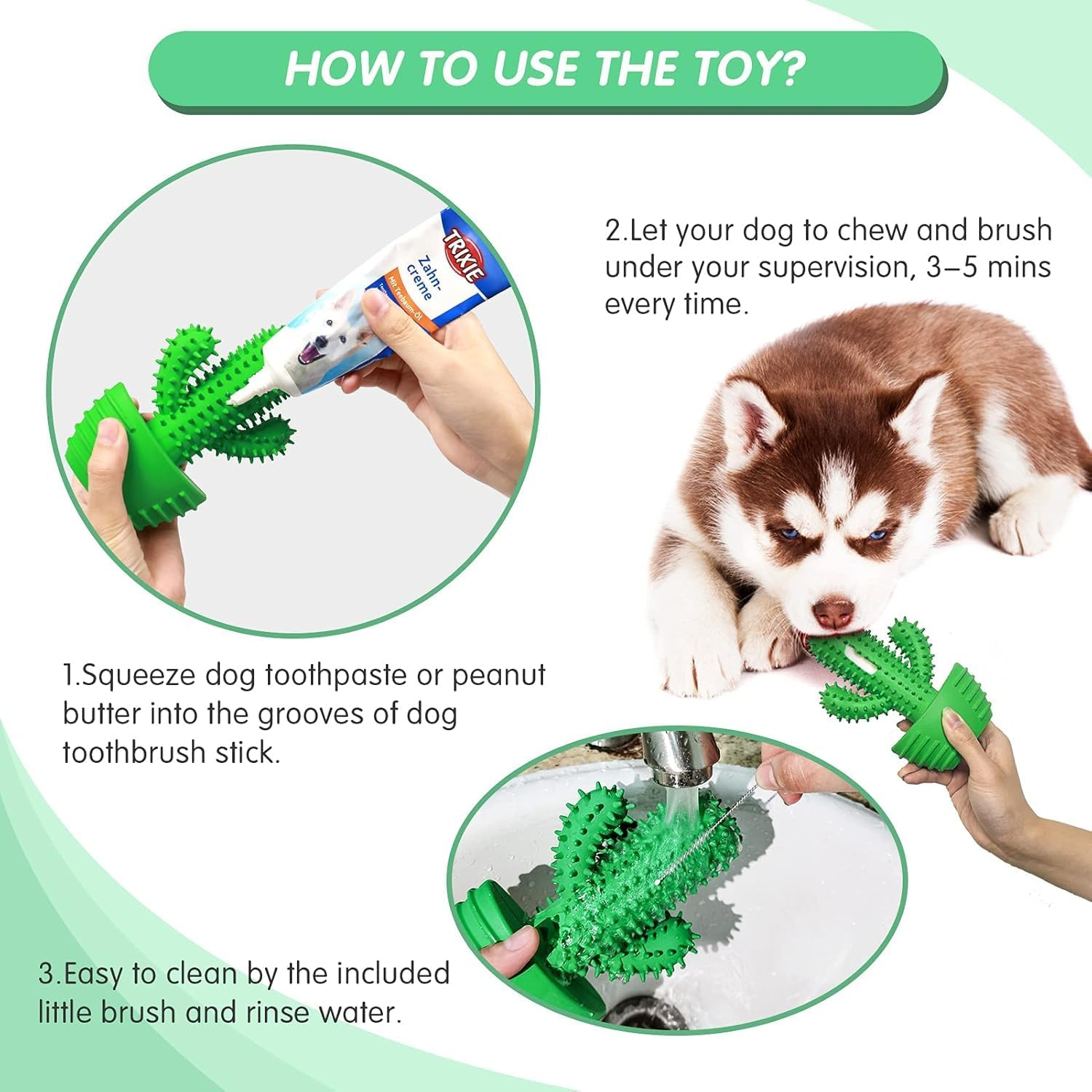 GDGZJJD Durable Dog Chew Toothbrush Stick - Interactive Dental Cleaning Toy for Medium & Large Dogs - Ideal for Birthdays, Christmas & Easter