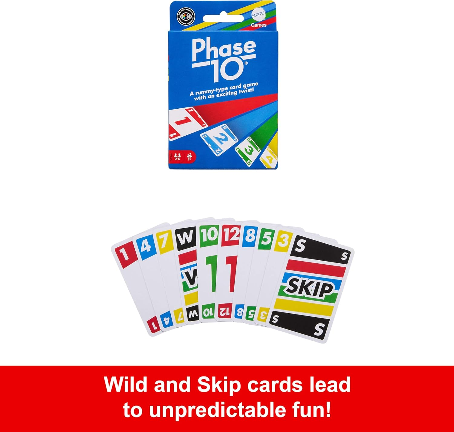 Mattel Games Phase 10 Card Game with 108 Cards, Ages 7 Years and Older (Amazon Exclusive) image number 5
