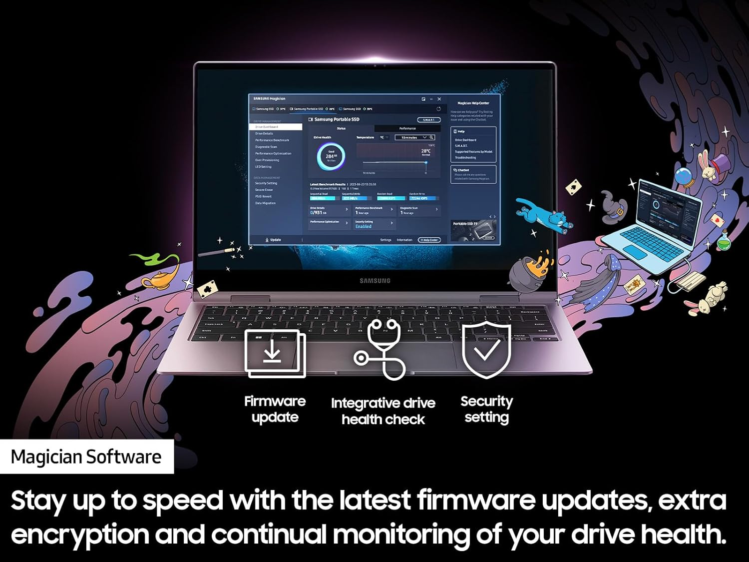 Samsung T9 Portable SSD 1TB, USB 3.2 Gen 2X2 External Solid State Drive, Seq. Read Speeds up to 2,000Mb/S for Gaming, Students and Professionals, MU-PG1T0B/AM, Black image number 3