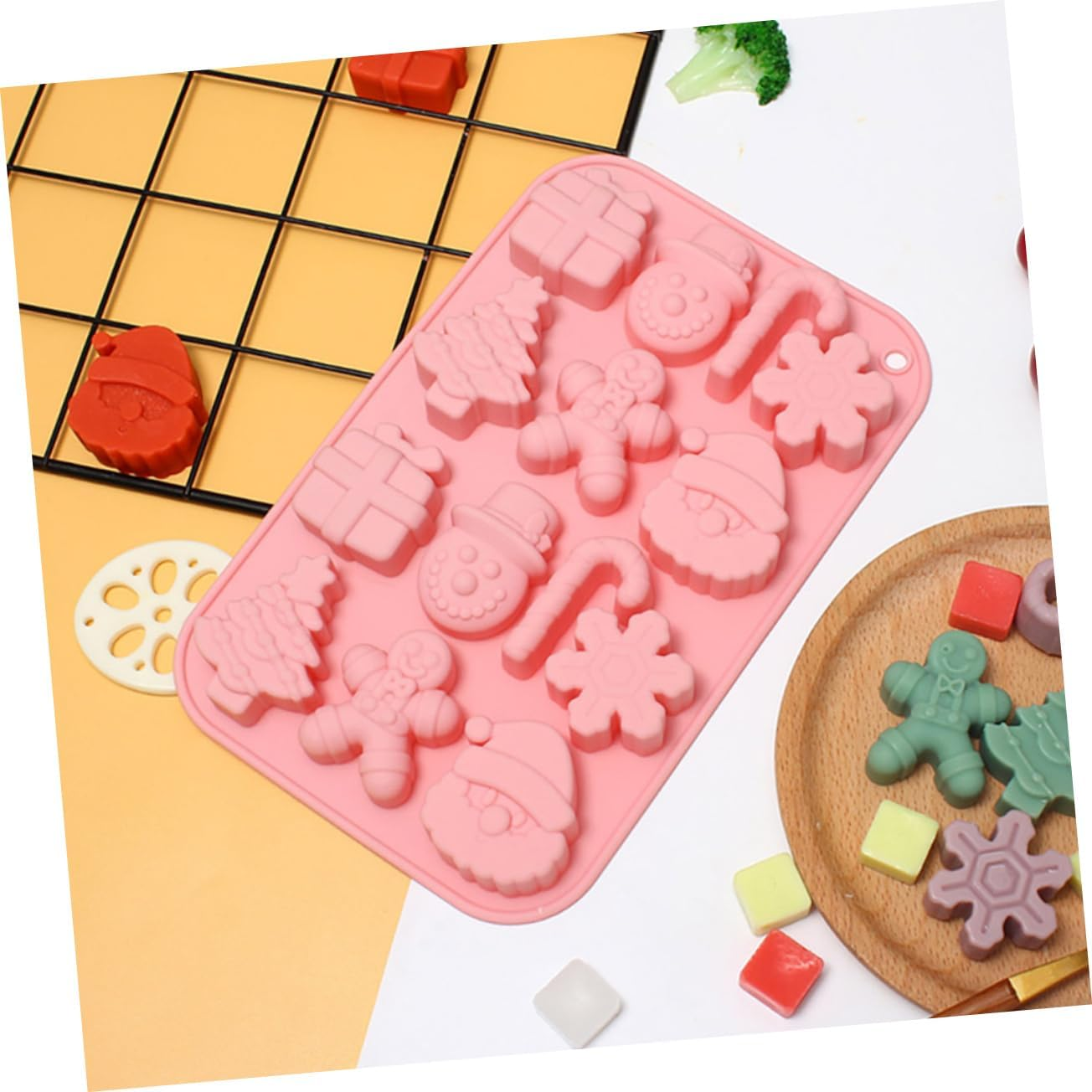 2Pcs Christmas Molds Silicone DIY Molds for Cookies Chocolates Fondant Baking image number 3