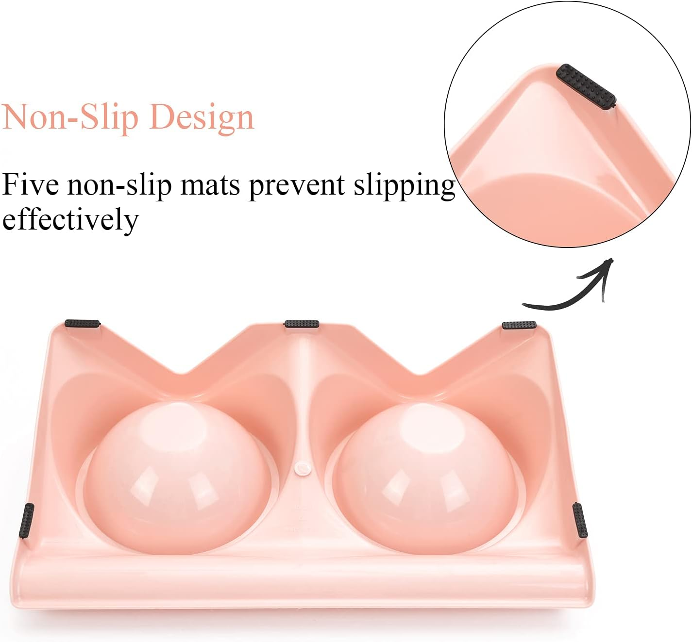 Cat Bowls Double Raised Cat Food Water Bowls Set Tilted Cat Feeding Bowl Elevated Stainless Steel Dog Bowls with Stand for Indoor Cats and Small Dogs/29 image number 3