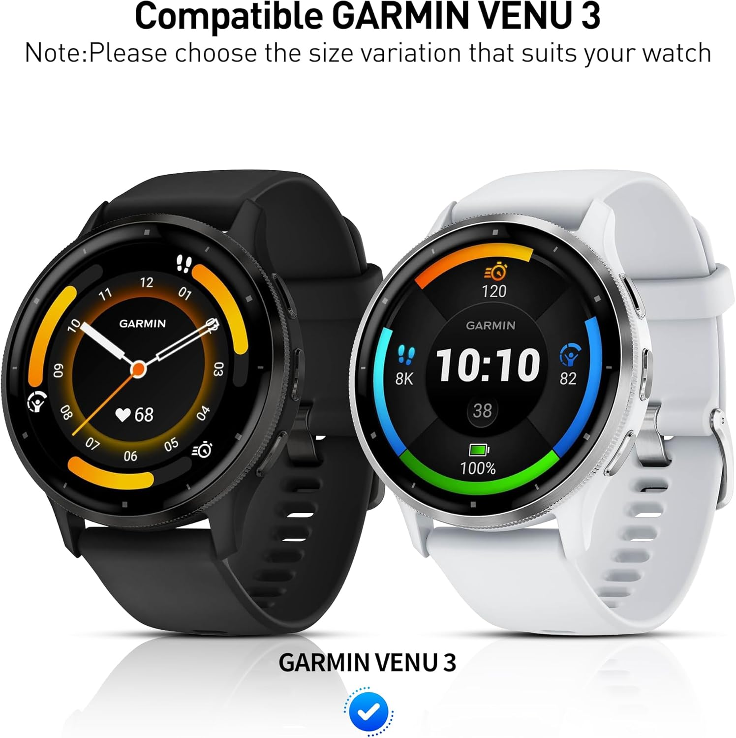 Suoman 6-Pack for Garmin Venu 3 45MM Smartwatch Screen Protector, Charger Port +[Perfectly Fit] High Definition Clear TPU Soft Protective Film image number 5