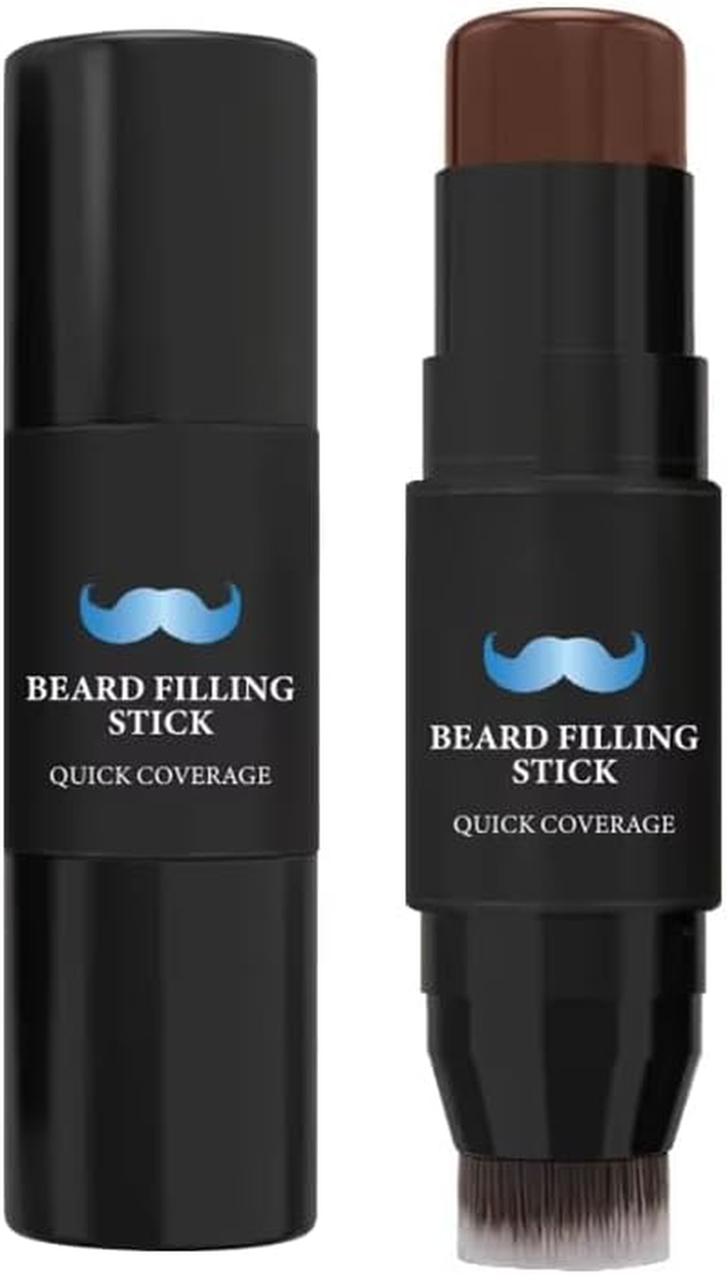 Beard Filling Stick, 2-In-1 Pencil Filler with Brush for Men，Sweatproof Waterproof Root Cover up Pen Long Lasting Coverage Natural Finish Beard Filling Stick Enhances Moustache and Hair Makeup (#01)