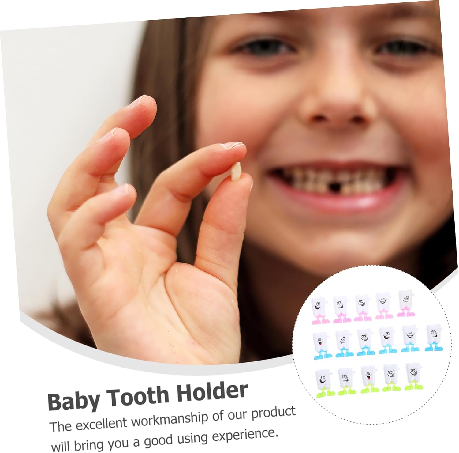 Kisangel 50Pcs Tooth Keepsake Box Cute Organizer for Teeth Storage for Christening Birthdays and Family Memories Chic Design and Excellent Workmanship image number 1