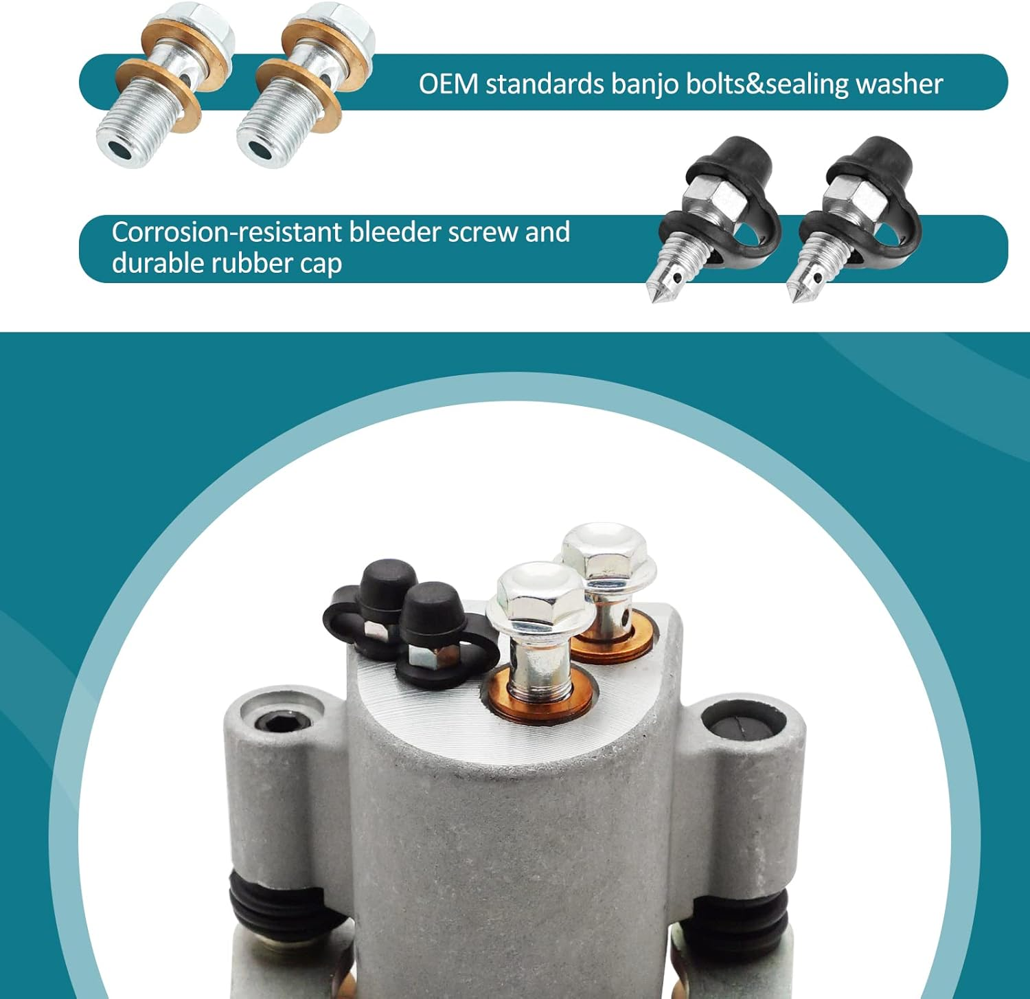 Rear Brake Caliper Assembly for Polaris Sportsman 400 450 500 570 800 Farmhand 450 Hawkeye 325 400,OEM# 1911415 image number 5