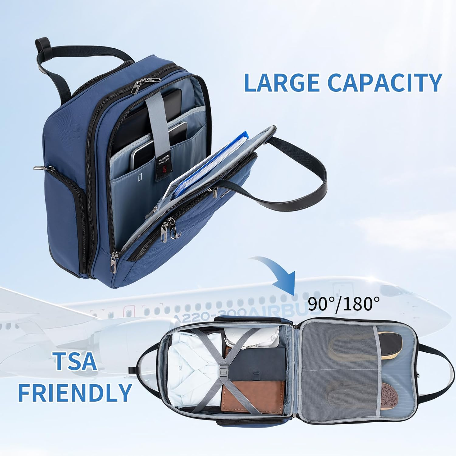 VANKEAN Carry on Underseat Multi-Functional, 16-Inch Underseater Lightweight Overnight Suitcase for Men Women image number 2