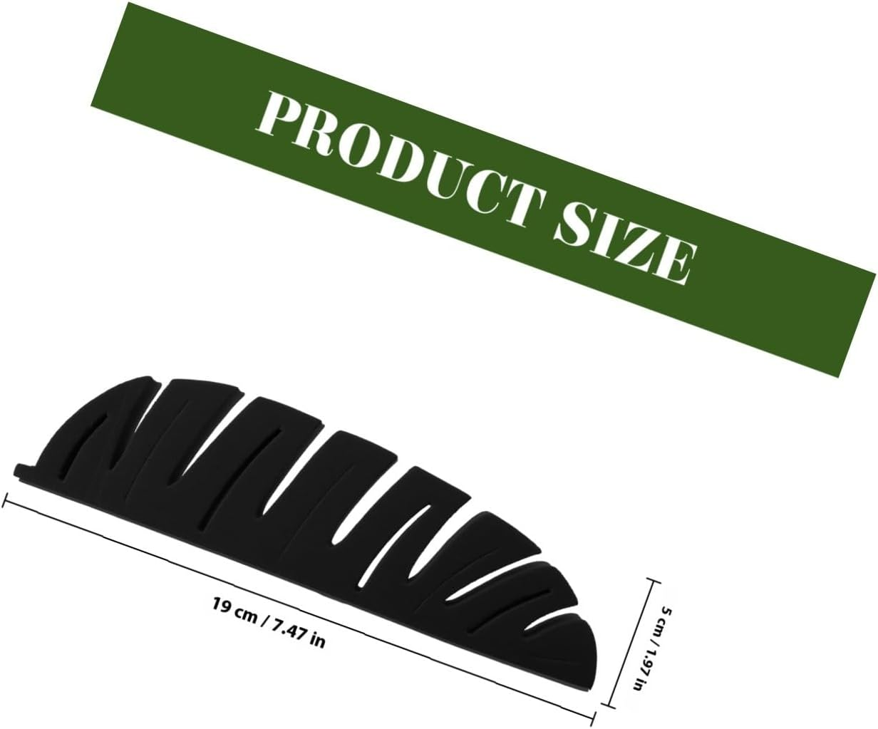 HEANUJJ Leaf Shaped Makeup Brush Storage Holder and Toothbrush Drying Rack Wall Mount Multipurpose Cosmetic Organizer for Vanity Space-Saving Black Stand image number 6