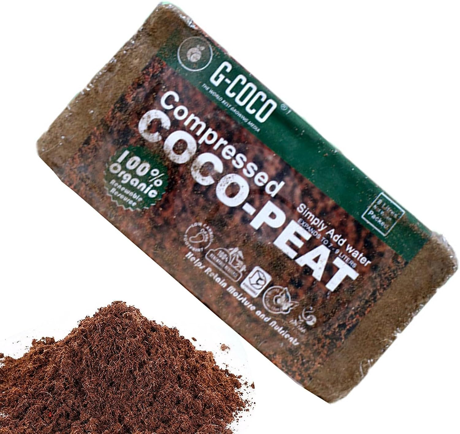 Coco Peat | Organic Coco Coir Chips with Low EC and PH Balance - Natural Coconuts Fiber, High Expansion Plant Soil, Gardening Supplies for Fruit Vegetable Crops image number 3