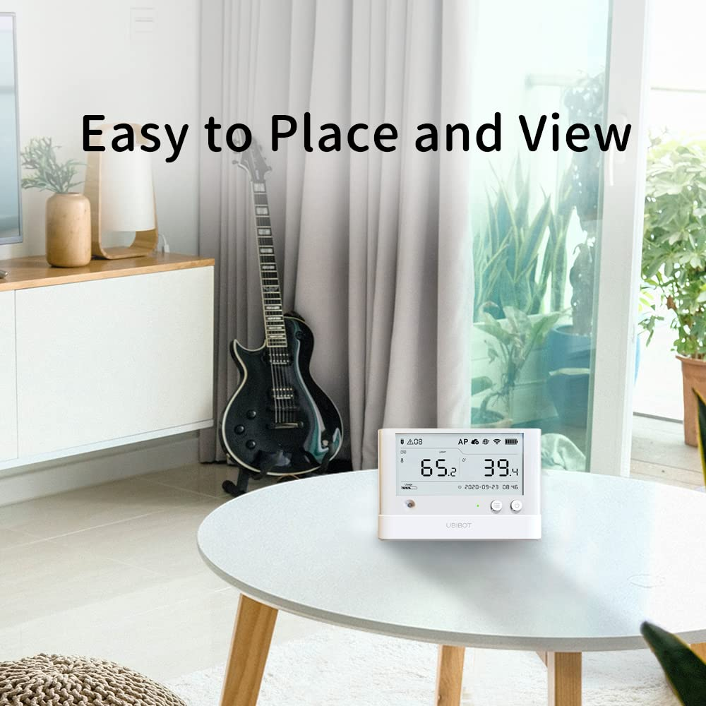 Ubibot Ws1Pro Wifi Temperature & Humidity Monitor, No Subscription Fee, 7 * 24 Monitor and Alerts, 4.4&rdquo; LCD Screen, Compatible with Alexa, IFTTT