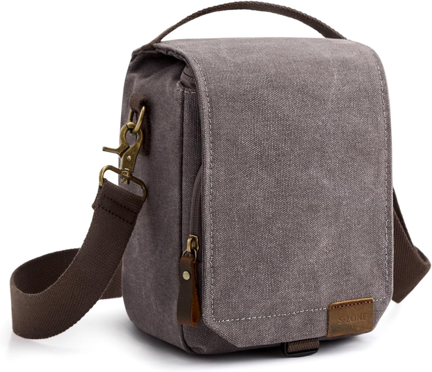 S-ZONE Camera Bag Small DSLR SLR Water-Resistant Canvas Crossbody Shoulder Bag Camera Case for Photographer