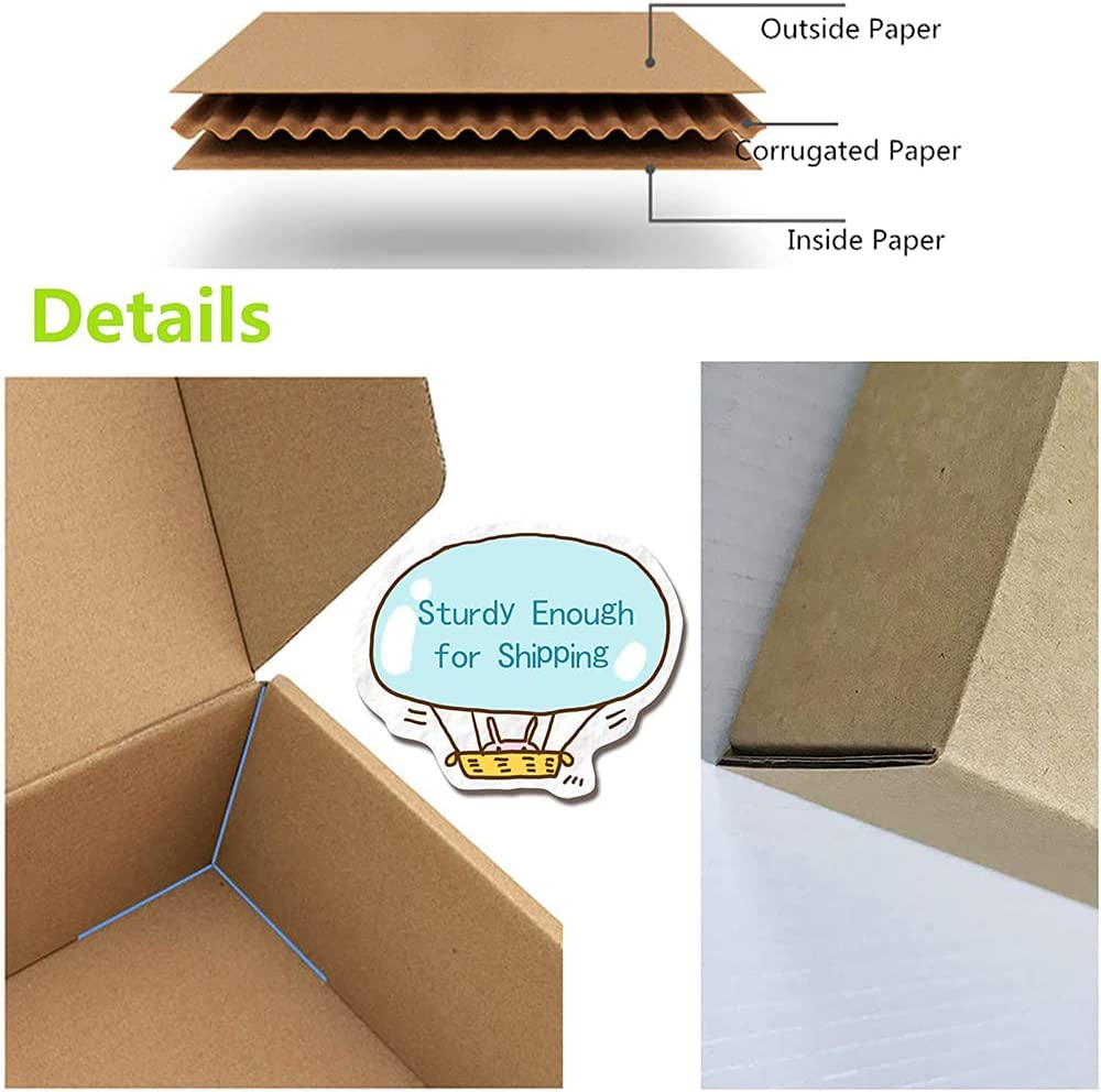 Corrugated Cardboard Shipping Boxes, 250X200X100Mm Small Parcel Boxes, Packaging Mailing Boxes for Business, Posting, Small Packet Shipping, Storing or Gift(Pack of 10) image number 2