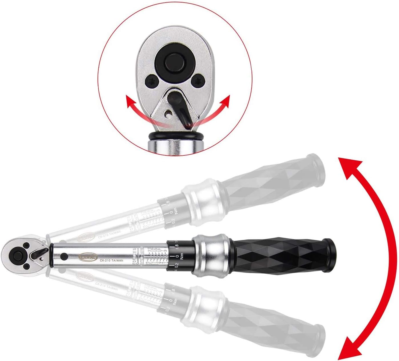 Bike Torque Wrench Set 1/4" Drive Click 1-25 Nm - Bicycle Maintenance Tool Kit for Road/Mountain Bikes - Includes Allen, Torx, Philip, Extended H5 Socket Bit Repair Set, Extension Bar & Storage Box