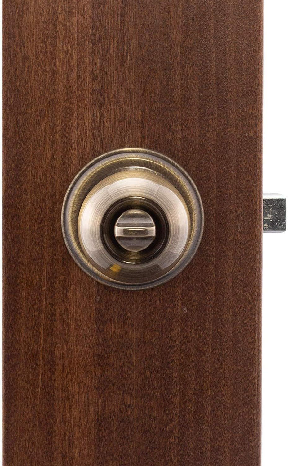 Copper Creek BK2030AB Ball Door Knob, Privacy Function, 1 Pack, in Antique Brass - Polished Brass image number 4